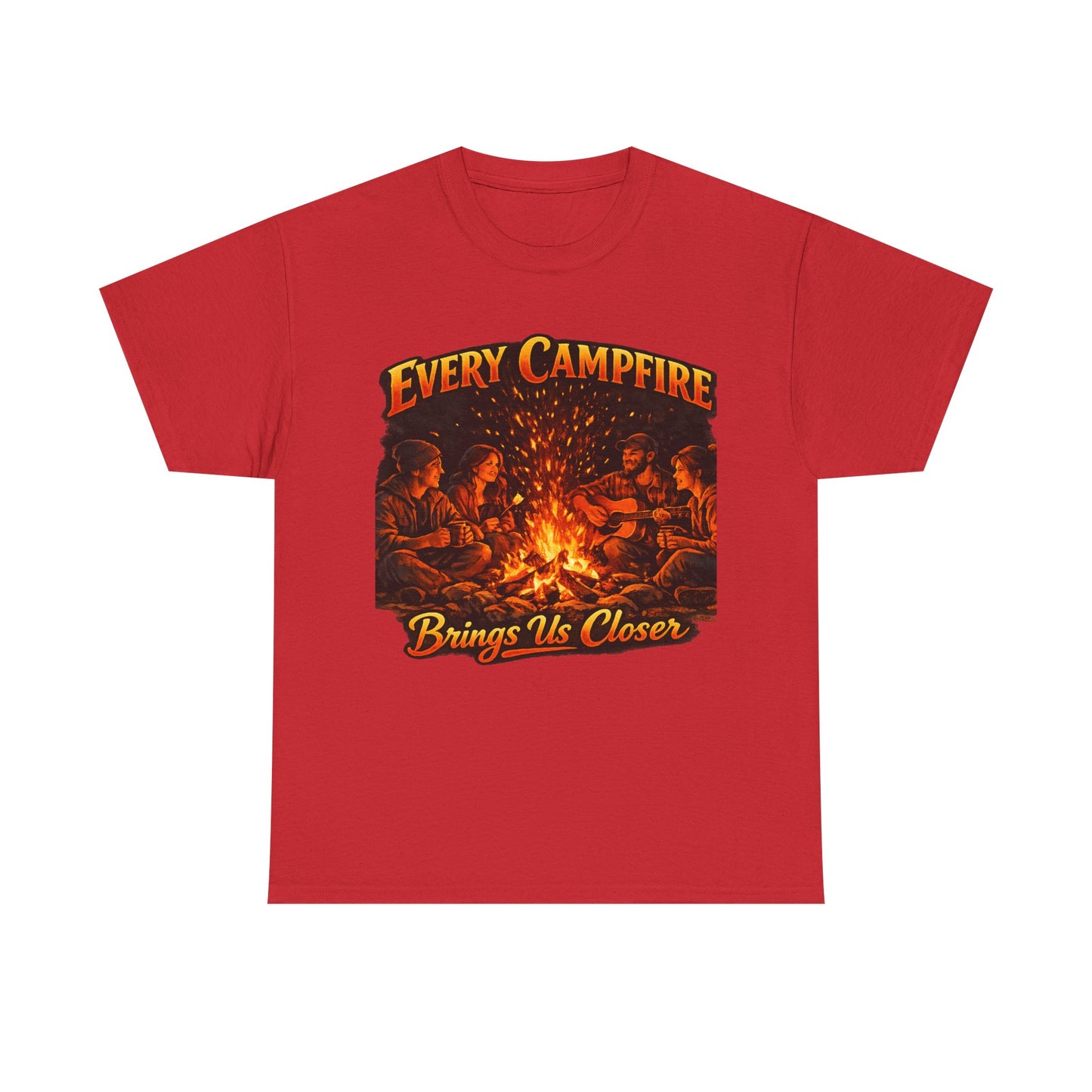 Campfire T-Shirt — "Every Campfire Brings Us Closer" Retro Outdoor Tee