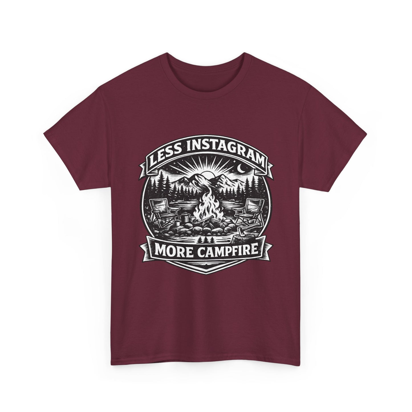 T-Shirt - "Less Instagram, More Campfire" Vintage Camping Graphic Tee