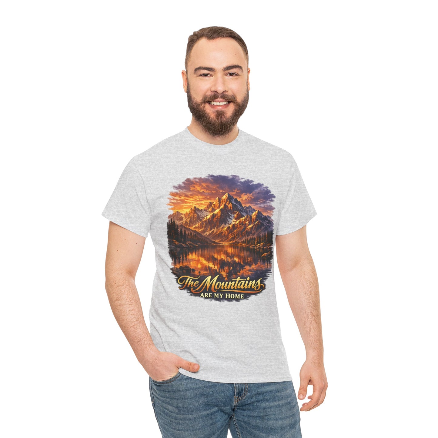 Mountain Landscape T-Shirt — "The Mountains Are My Home" Adventure Tee