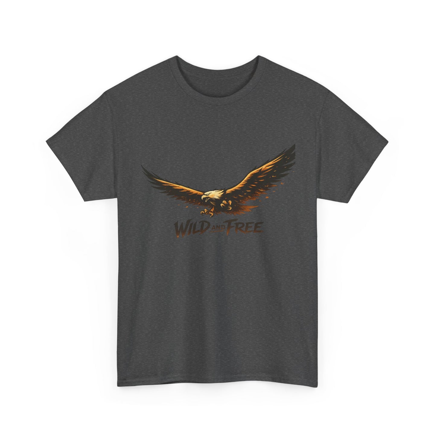Wild and Free Eagle Shirt for Men Women – Vintage Eagle Graphic Tee Freedom Nature Outdoor T-Shirt