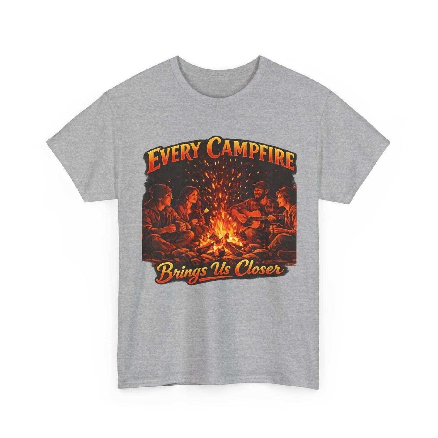 Campfire T-Shirt — "Every Campfire Brings Us Closer" Retro Outdoor Tee