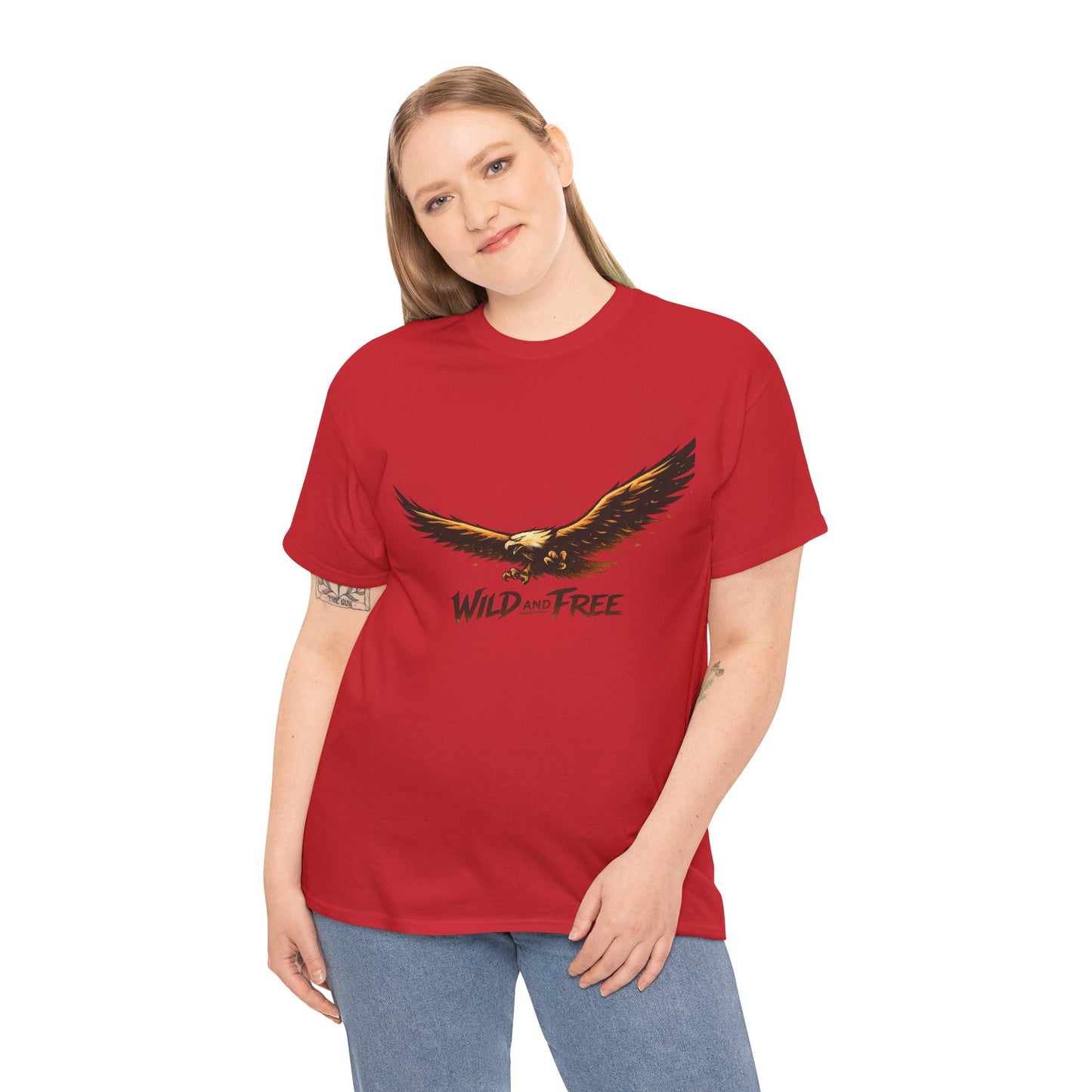 Wild and Free Eagle Shirt for Men Women – Vintage Eagle Graphic Tee Freedom Nature Outdoor T-Shirt