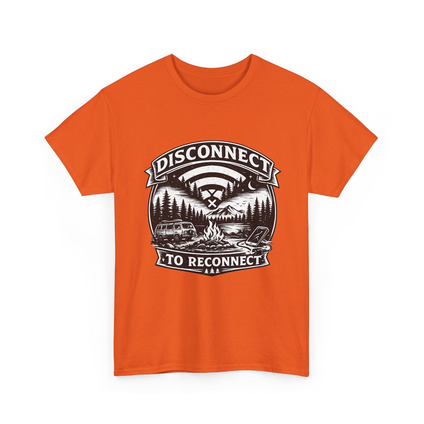 "Disconnect To Reconnect" — Funny Camping T-Shirt | Gift for Outdoor & Nature Lovers