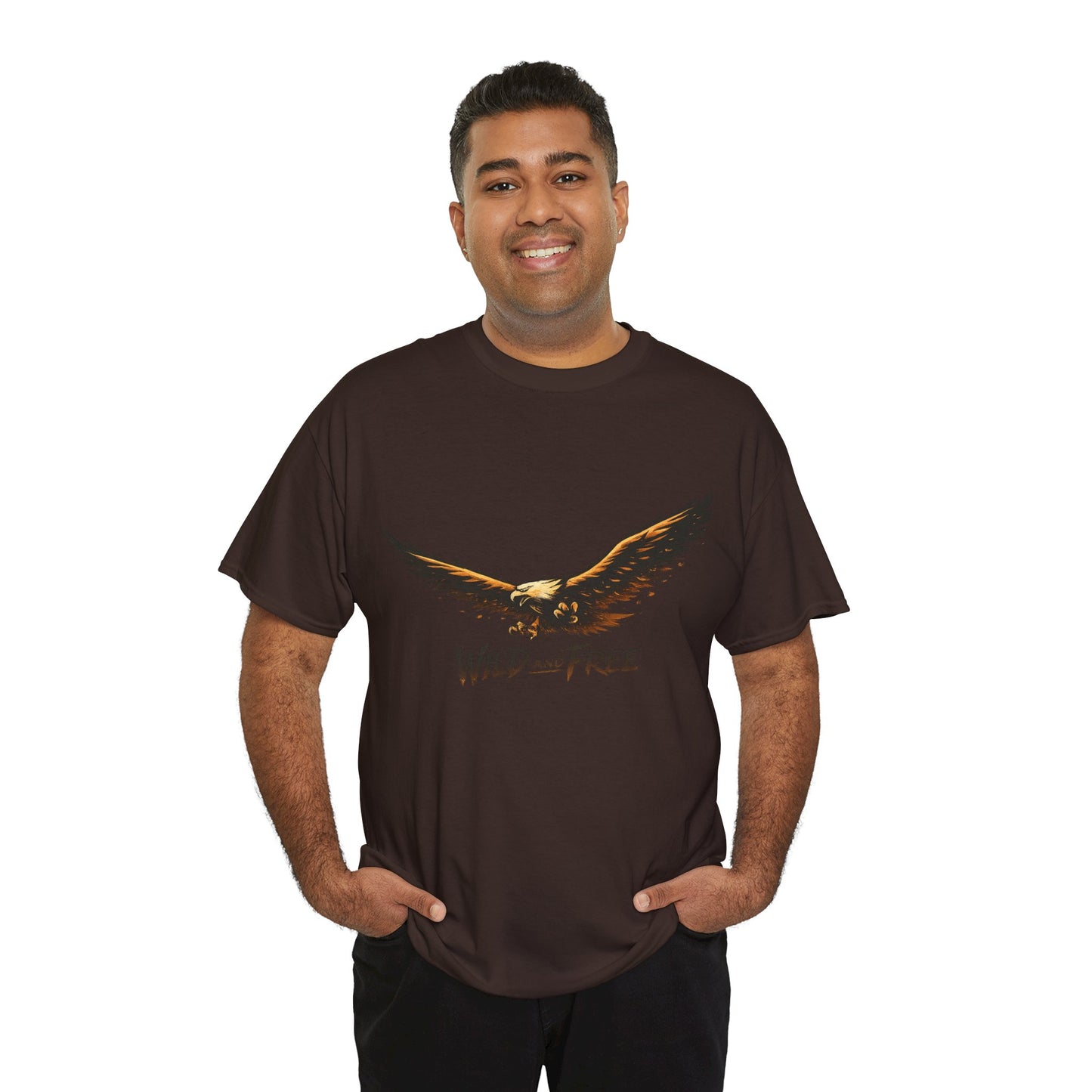 Wild and Free Eagle Shirt for Men Women – Vintage Eagle Graphic Tee Freedom Nature Outdoor T-Shirt