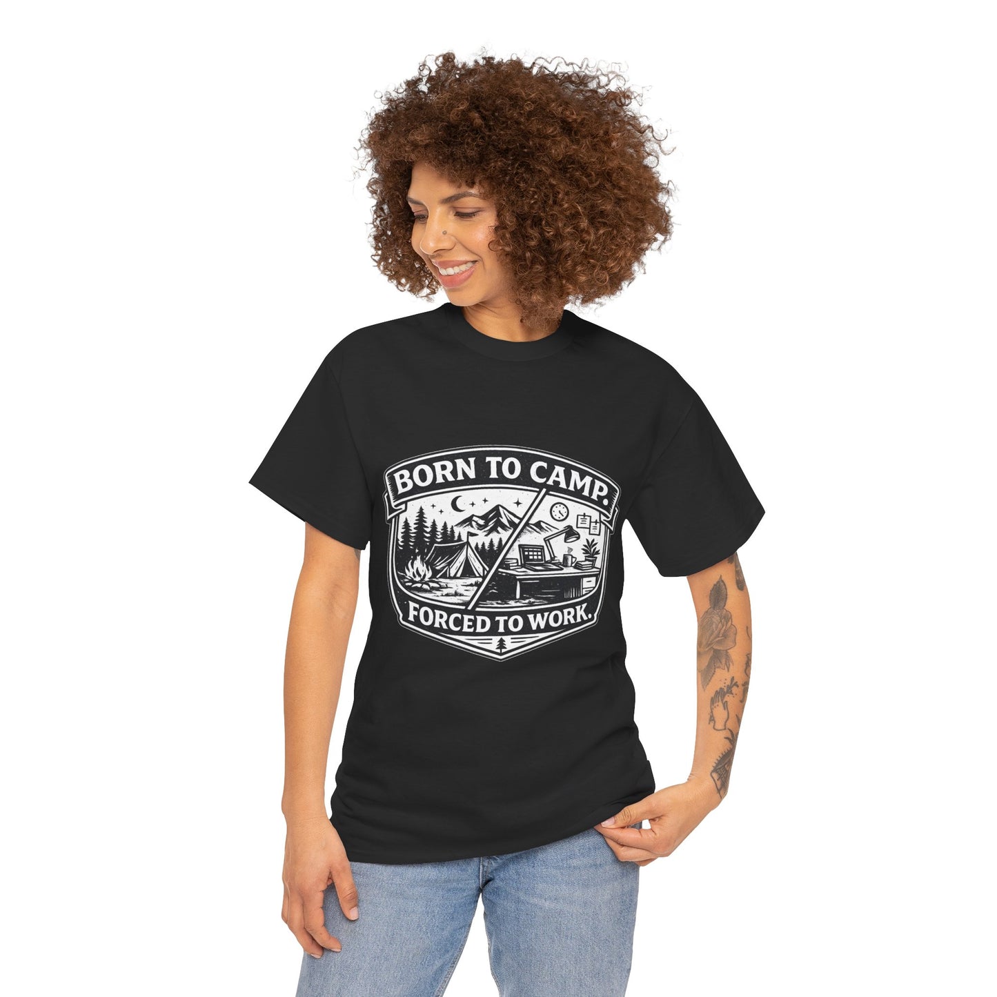Born to Camp Badge T-Shirt — Camping Graphic Tee