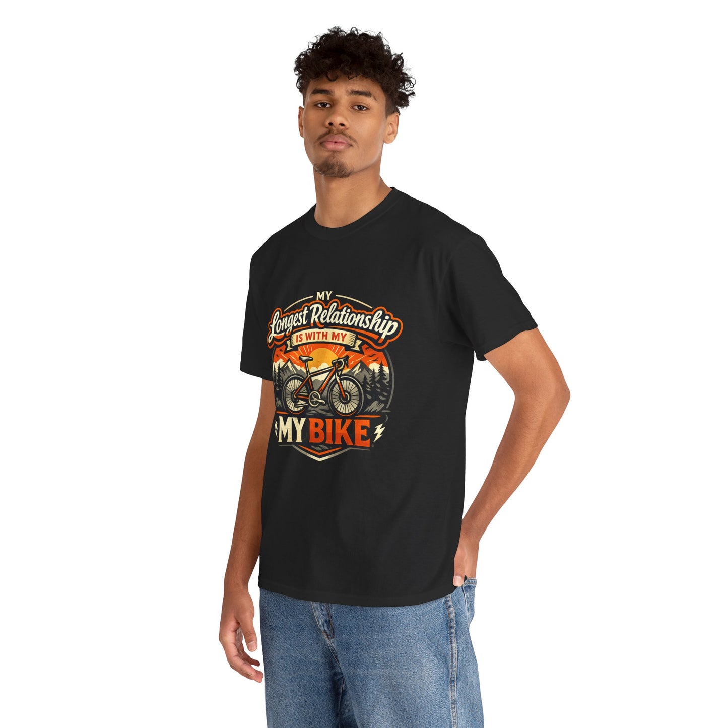 My Longest Relationship Is With My Bike — Funny Cycling T-Shirt | Gift for Cyclists
