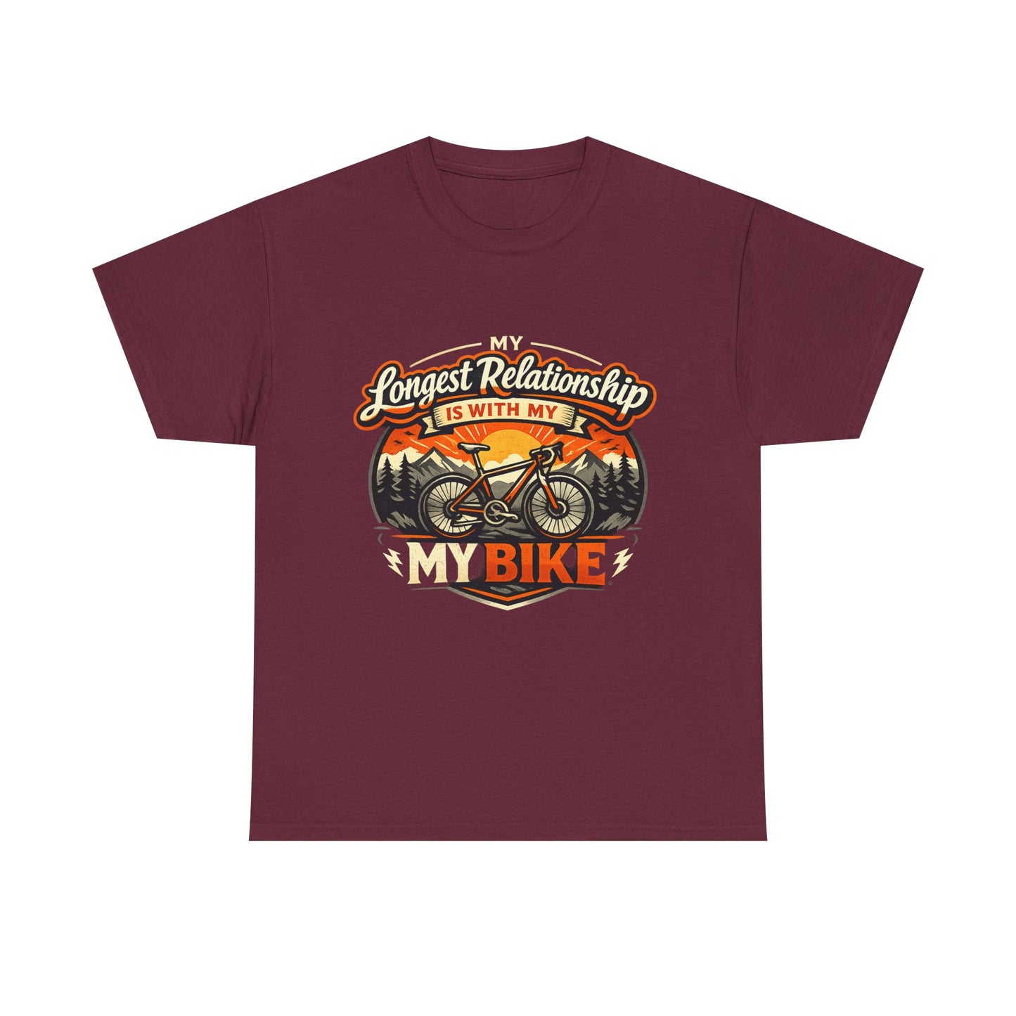 My Longest Relationship Is With My Bike — Funny Cycling T-Shirt | Gift for Cyclists