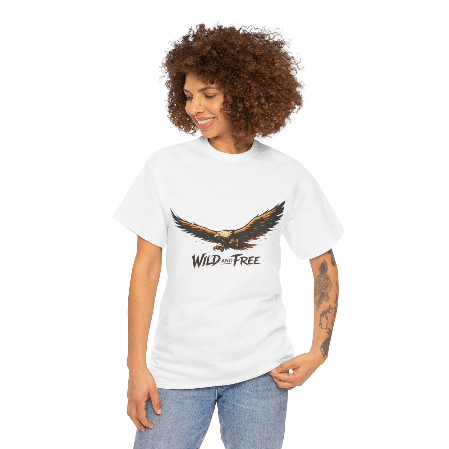 Wild and Free Eagle Shirt for Men Women – Vintage Eagle Graphic Tee Freedom Nature Outdoor T-Shirt