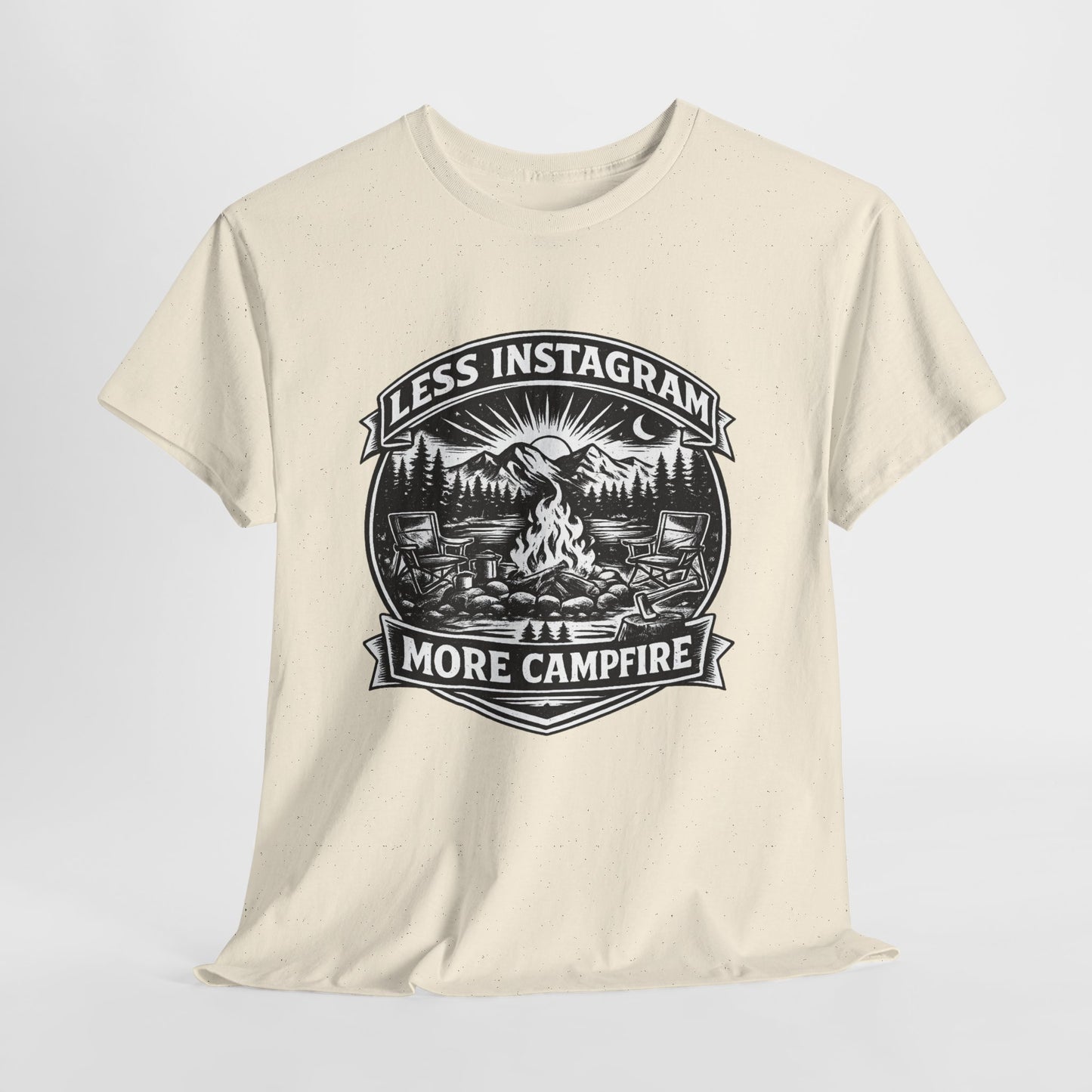 T-Shirt - "Less Instagram, More Campfire" Vintage Camping Graphic Tee