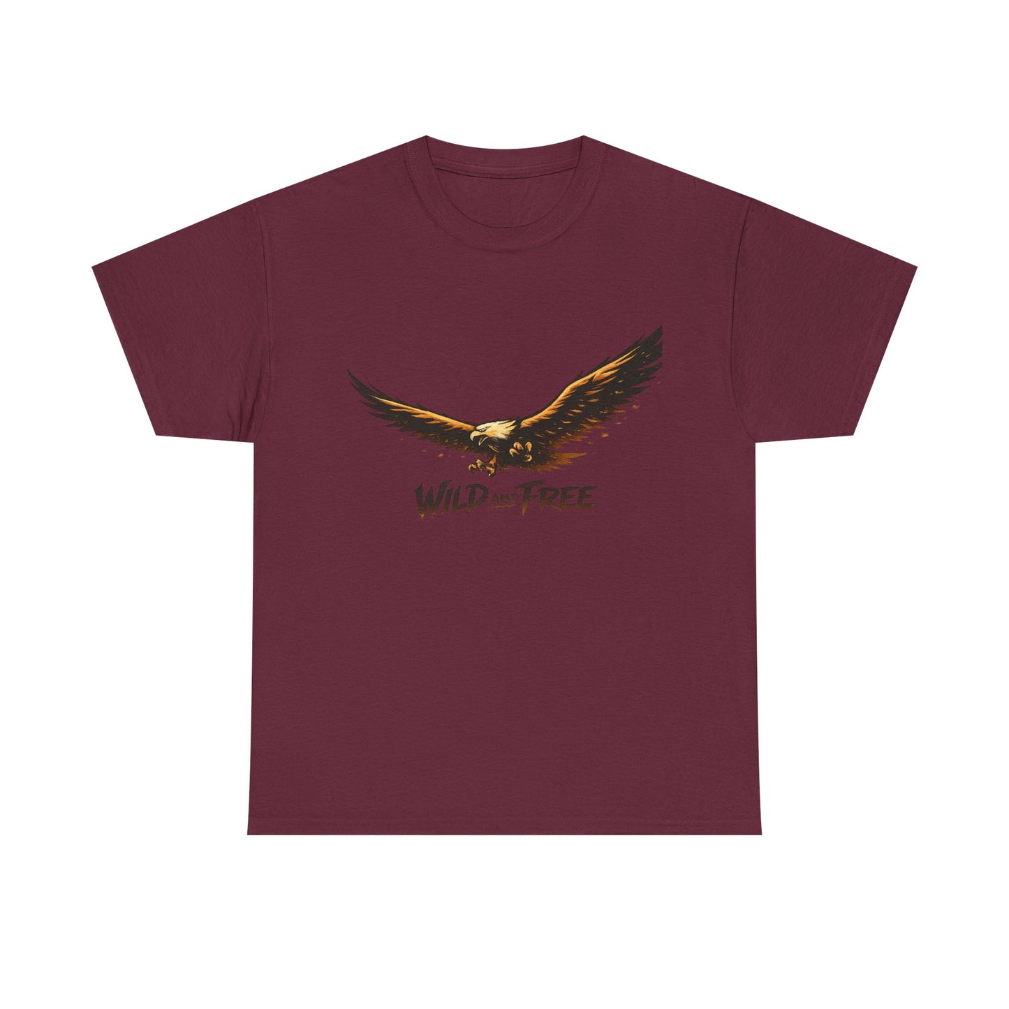 Wild and Free Eagle Shirt for Men Women – Vintage Eagle Graphic Tee Freedom Nature Outdoor T-Shirt