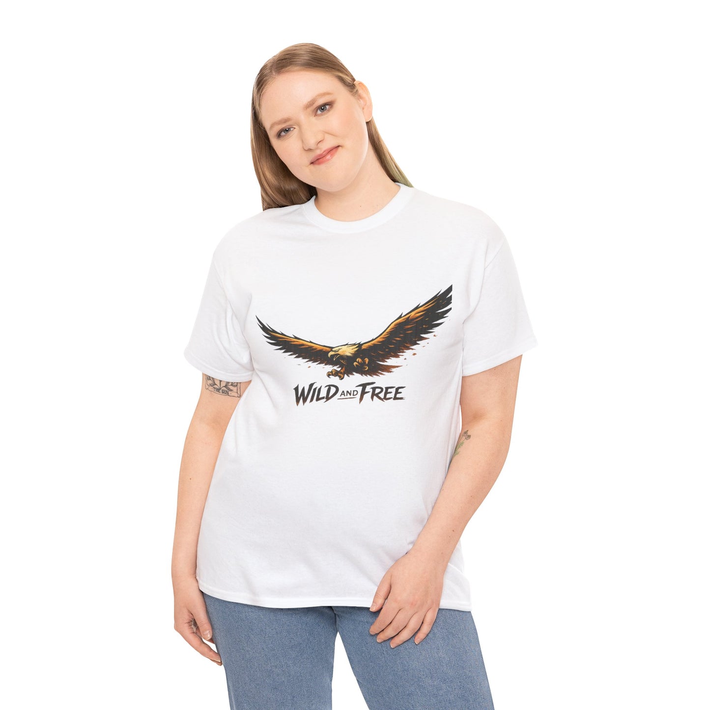Wild and Free Eagle Shirt for Men Women – Vintage Eagle Graphic Tee Freedom Nature Outdoor T-Shirt