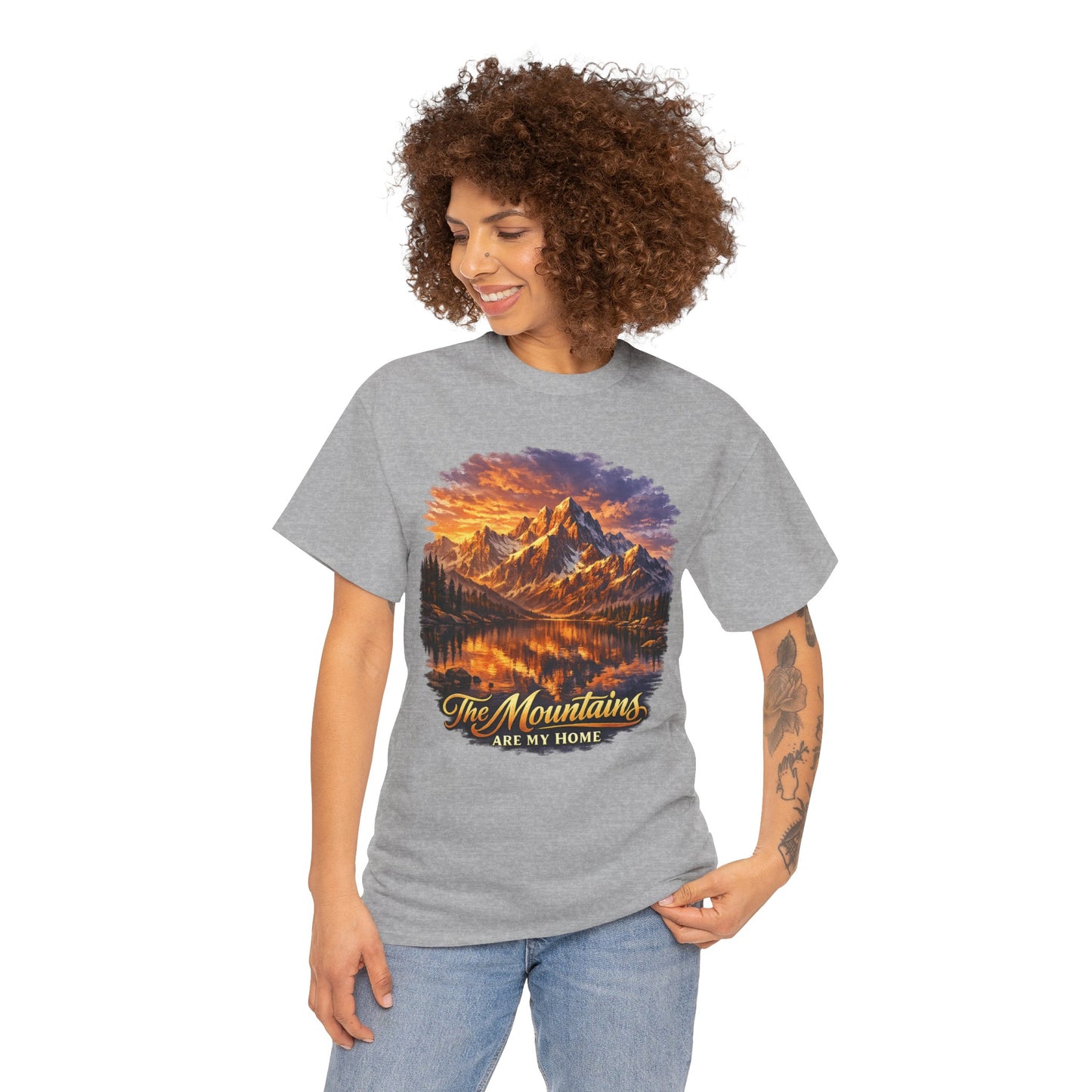 Mountain Landscape T-Shirt — "The Mountains Are My Home" Adventure Tee