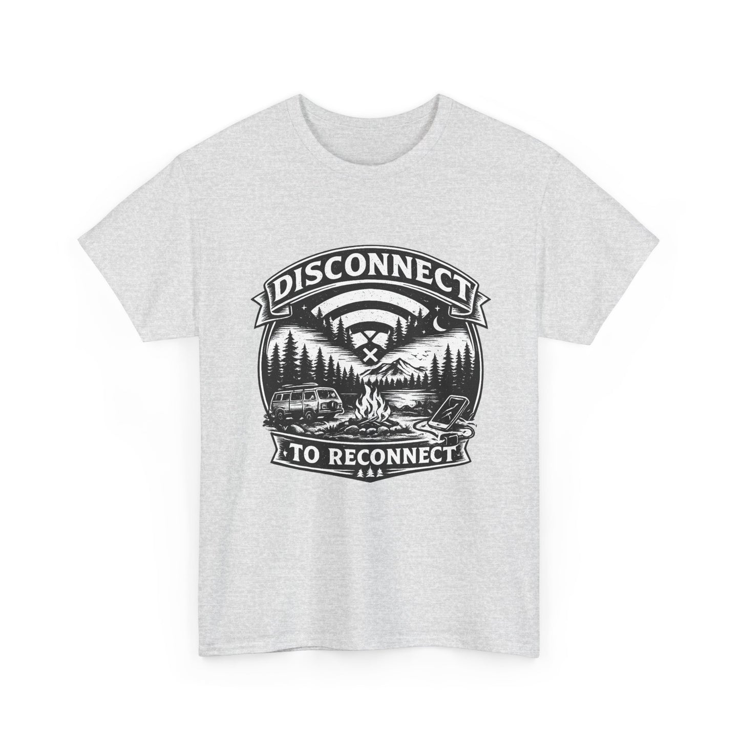 "Disconnect To Reconnect" — Funny Camping T-Shirt | Gift for Outdoor & Nature Lovers