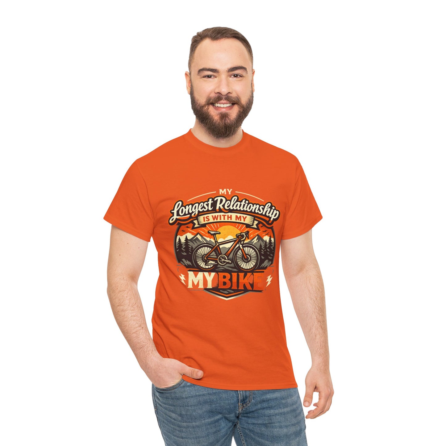 My Longest Relationship Is With My Bike — Funny Cycling T-Shirt | Gift for Cyclists