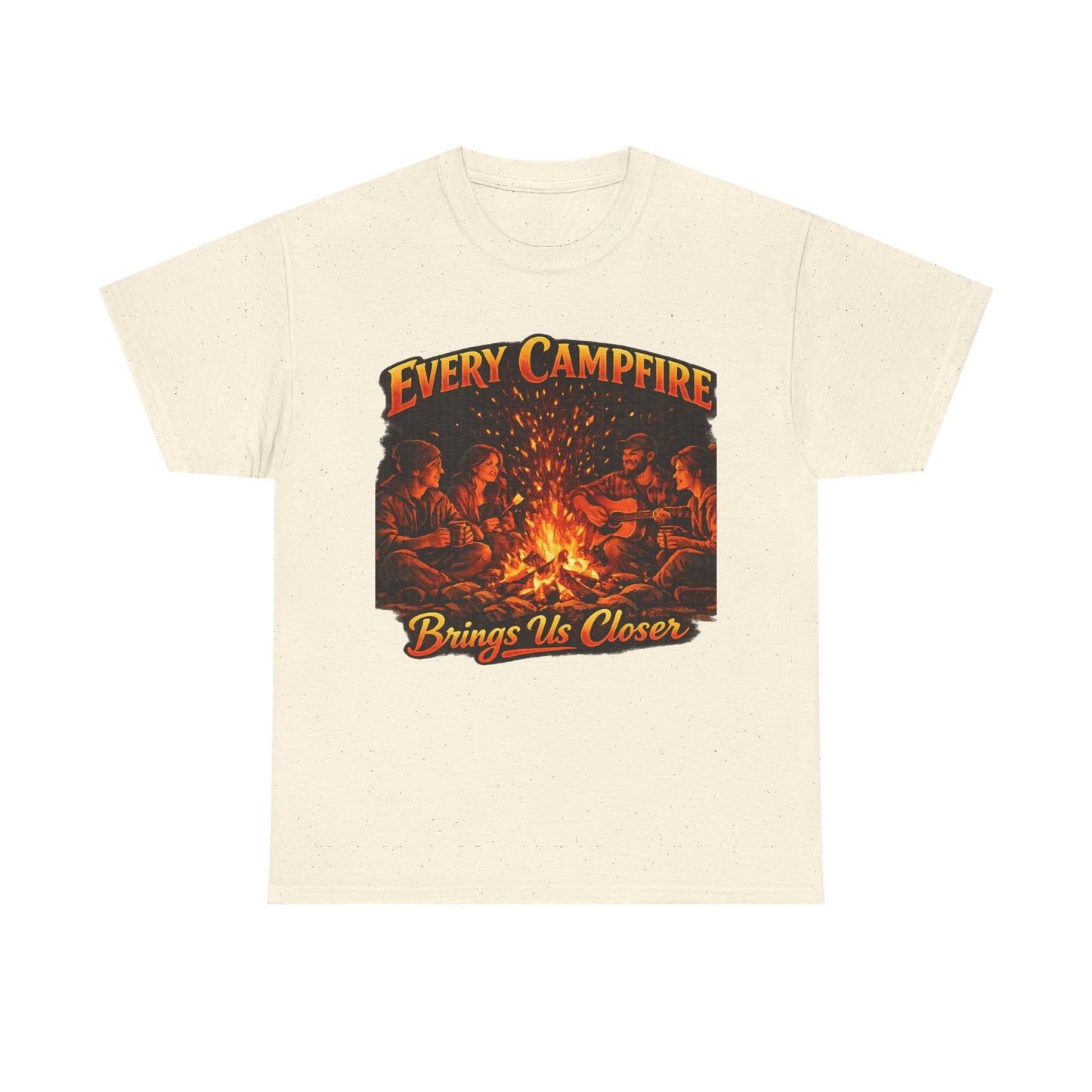 Campfire T-Shirt — "Every Campfire Brings Us Closer" Retro Outdoor Tee