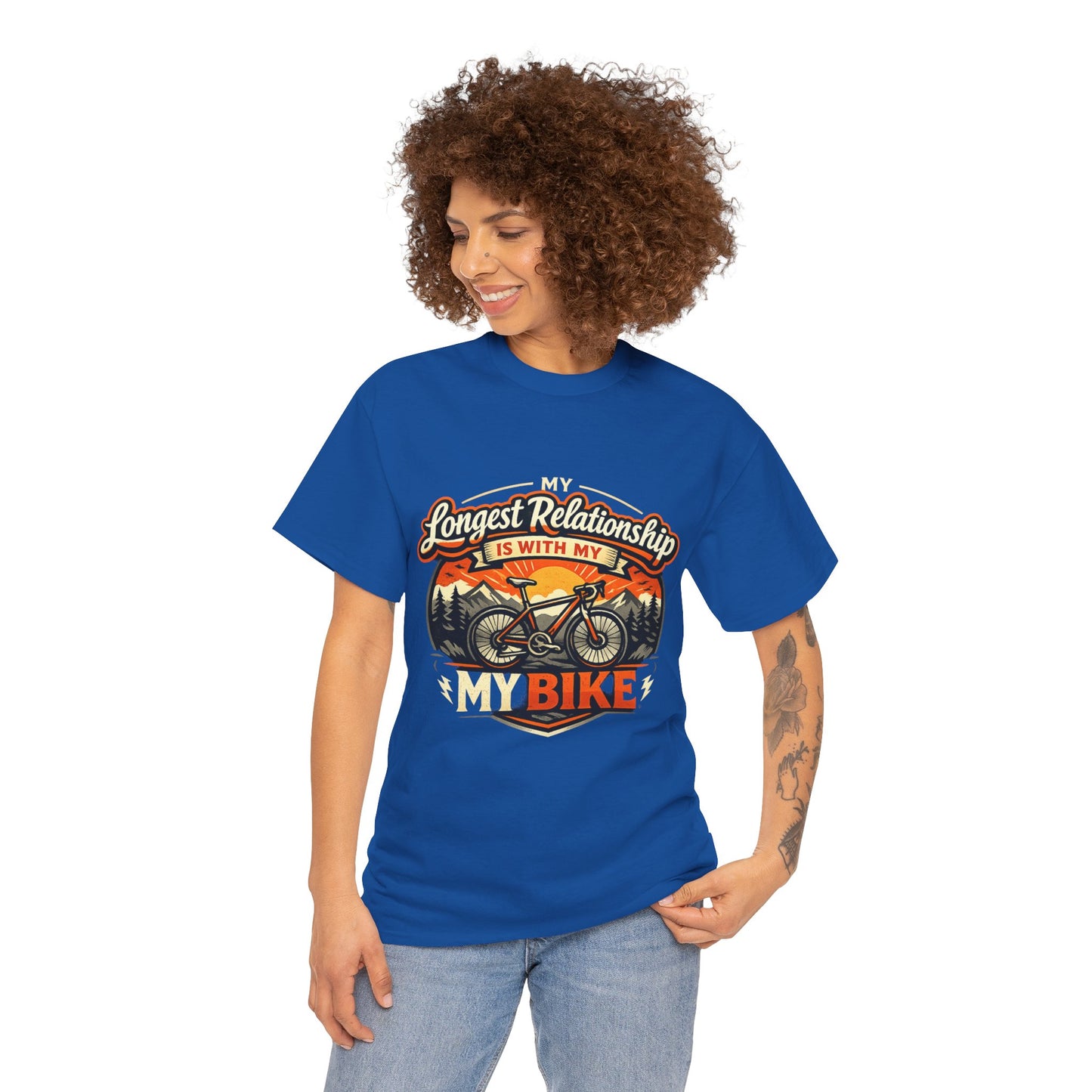 My Longest Relationship Is With My Bike — Funny Cycling T-Shirt | Gift for Cyclists