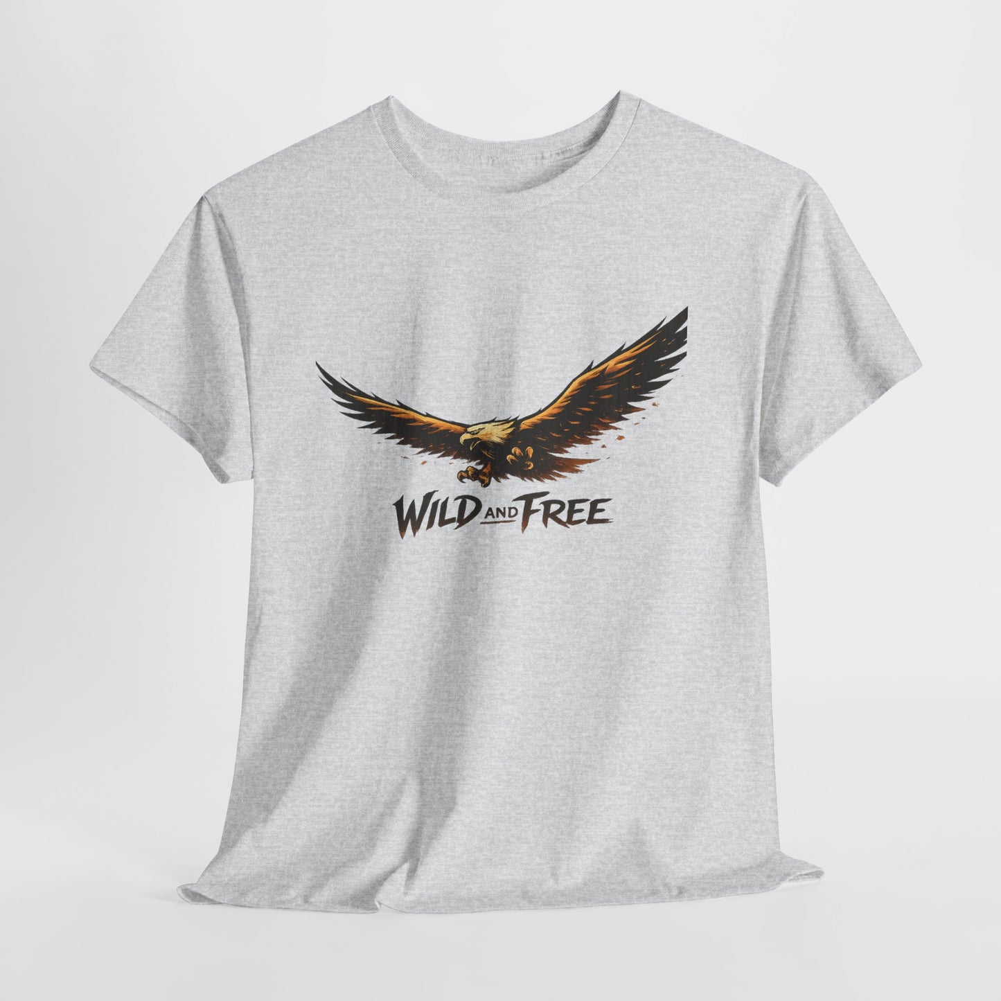 Wild and Free Eagle Shirt for Men Women – Vintage Eagle Graphic Tee Freedom Nature Outdoor T-Shirt