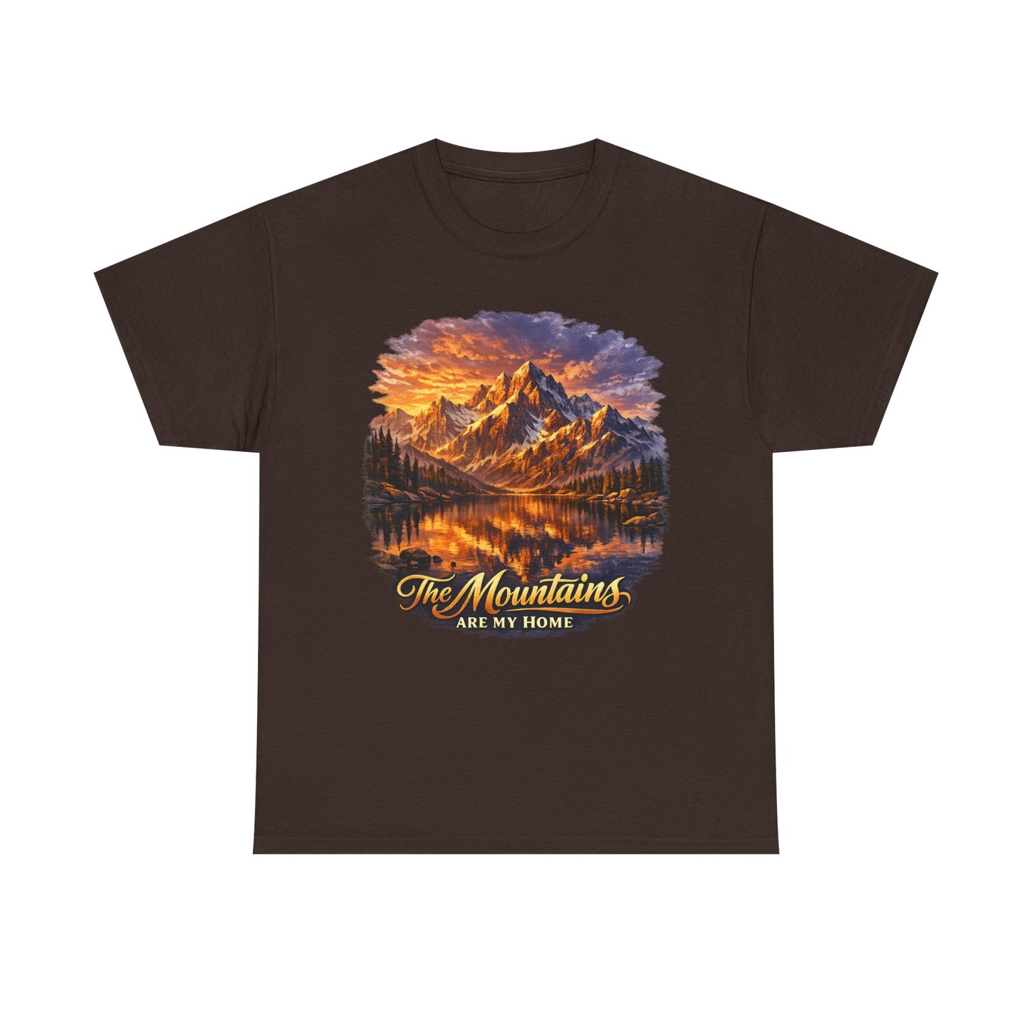 Mountain Landscape T-Shirt — "The Mountains Are My Home" Adventure Tee