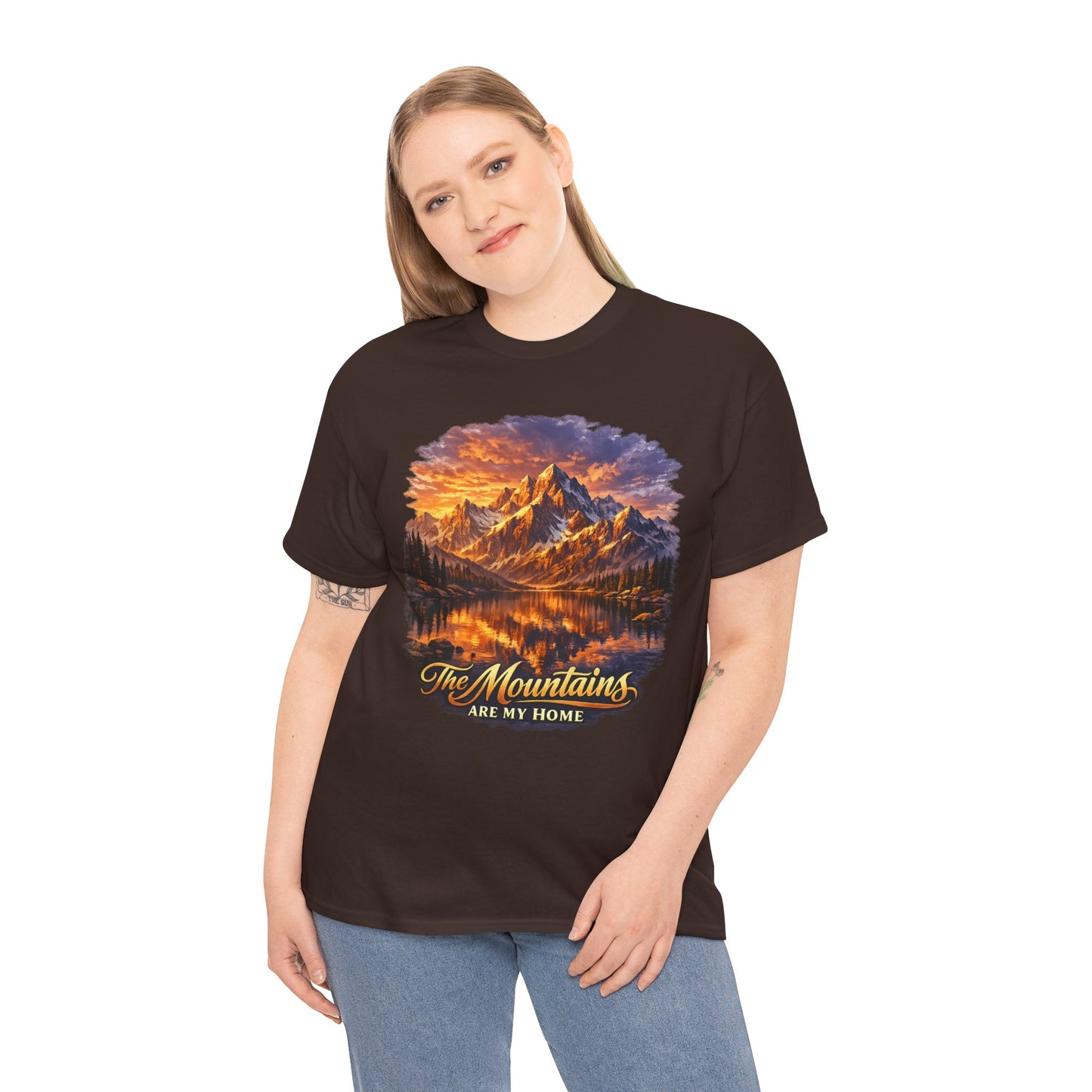 Mountain Landscape T-Shirt — "The Mountains Are My Home" Adventure Tee