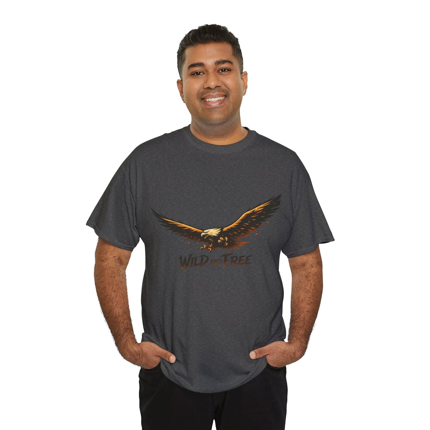 Wild and Free Eagle Shirt for Men Women – Vintage Eagle Graphic Tee Freedom Nature Outdoor T-Shirt