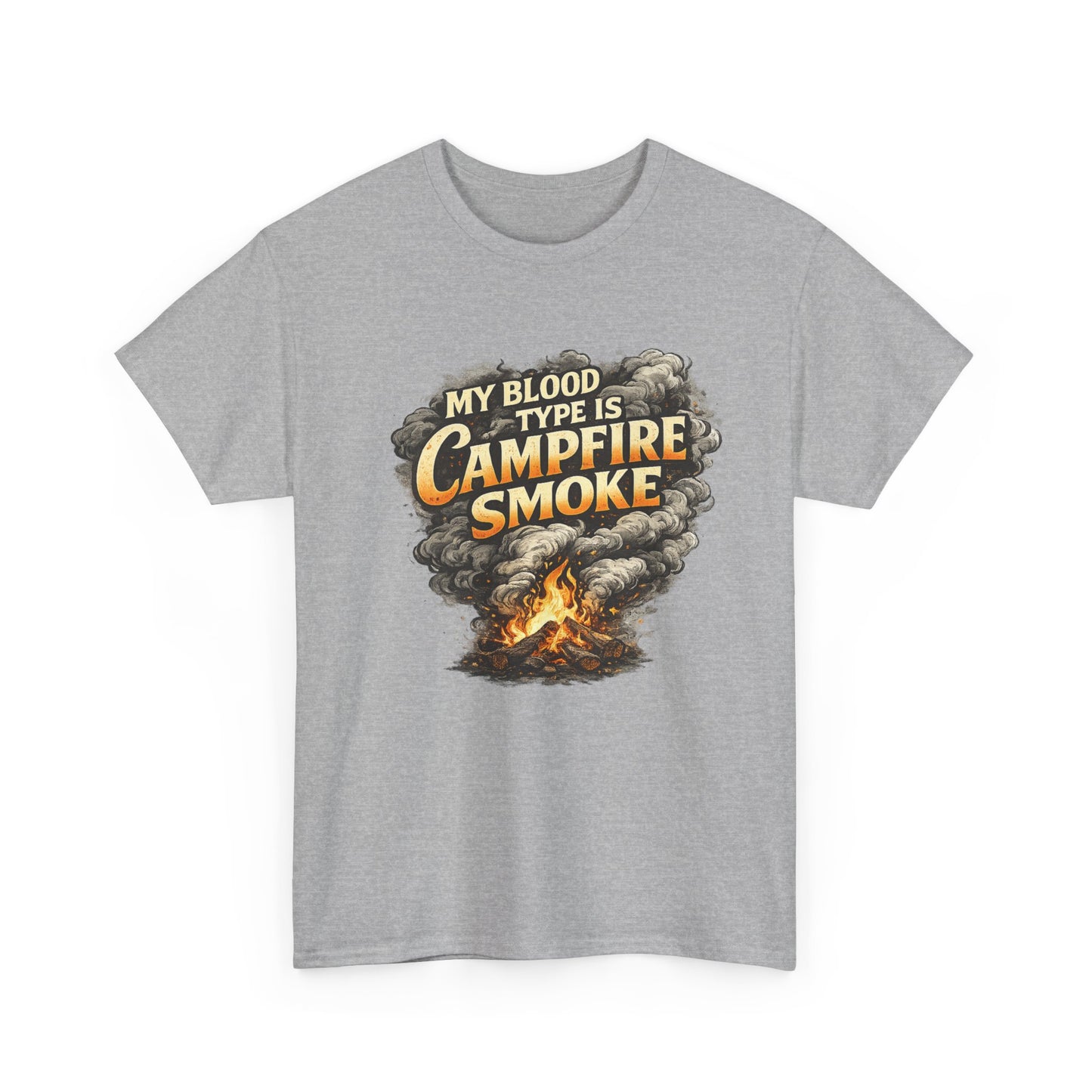 Campfire Smoke T-Shirt — "My Blood Type Is Campfire Smoke" Graphic Tee