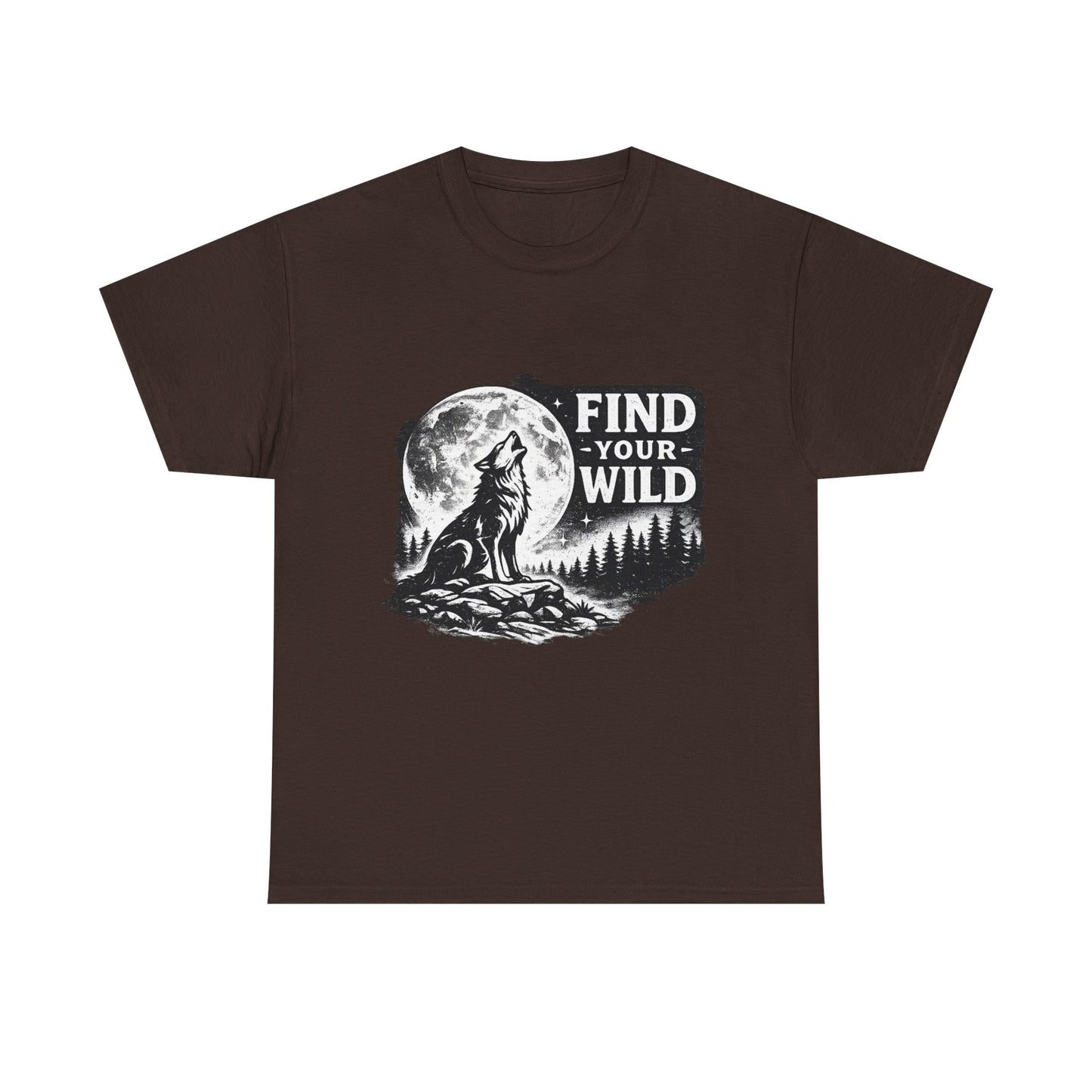 Find Your Wild Wolf T‑Shirt — Moonlit Nature Graphic Tee for Outdoor Lovers
