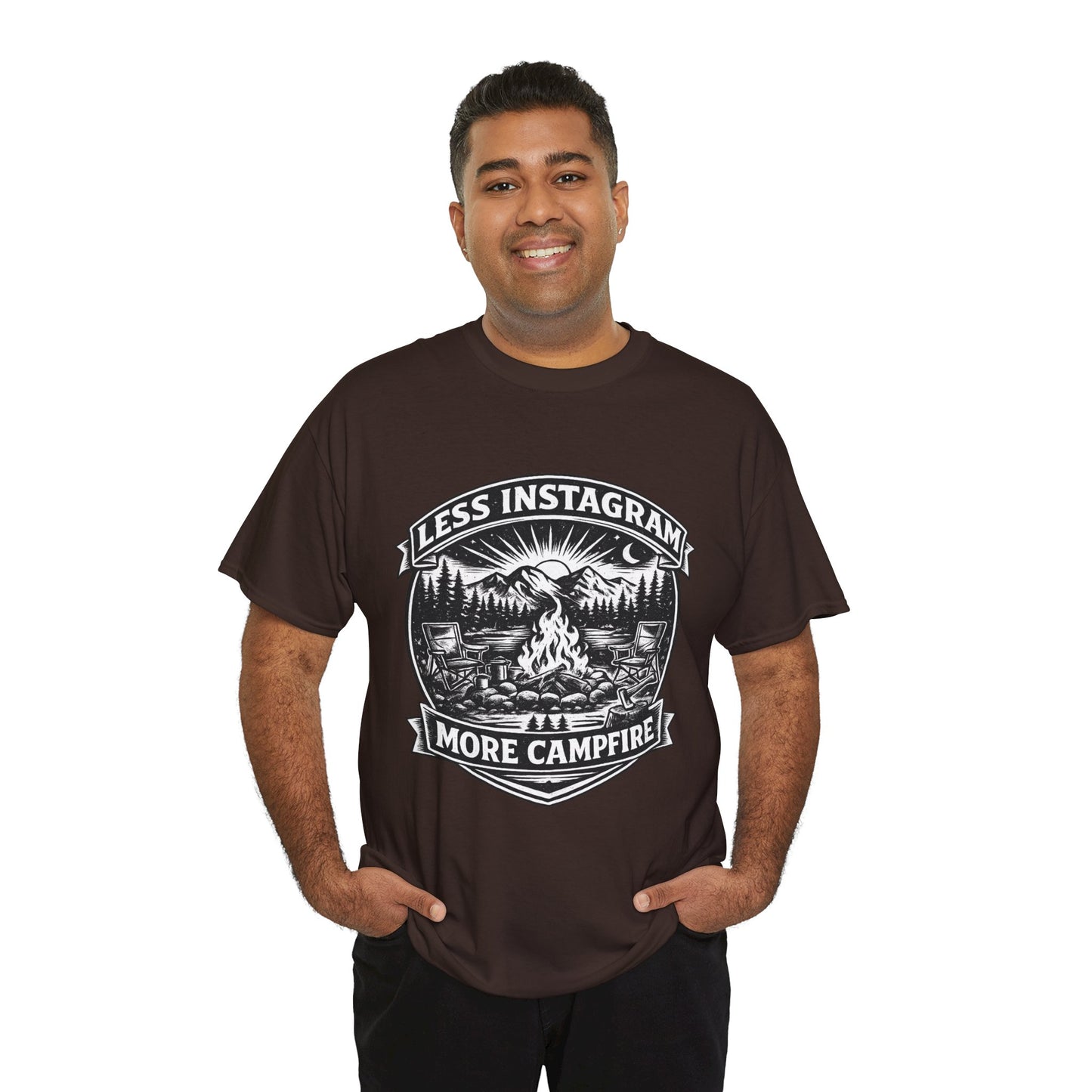 T-Shirt - "Less Instagram, More Campfire" Vintage Camping Graphic Tee