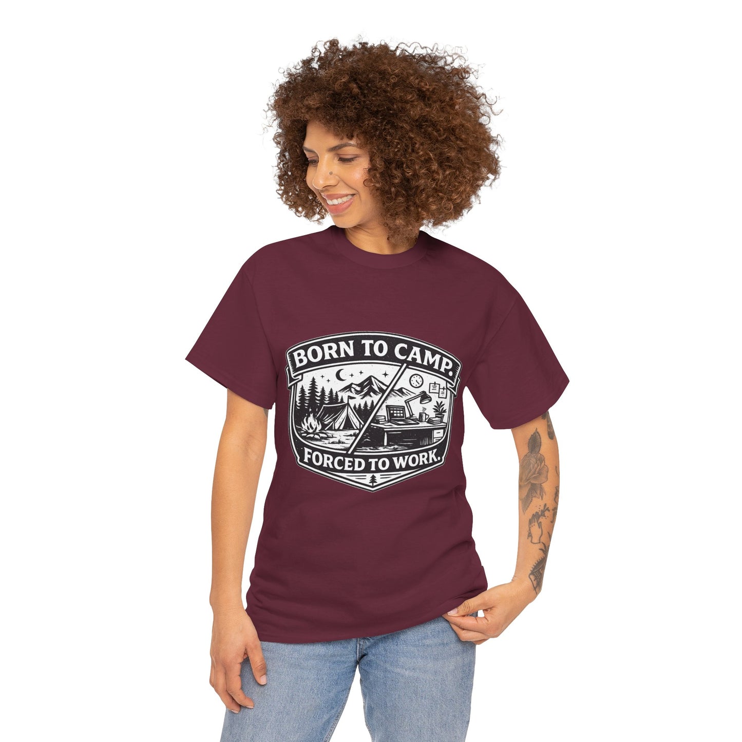 Born to Camp Badge T-Shirt — Camping Graphic Tee
