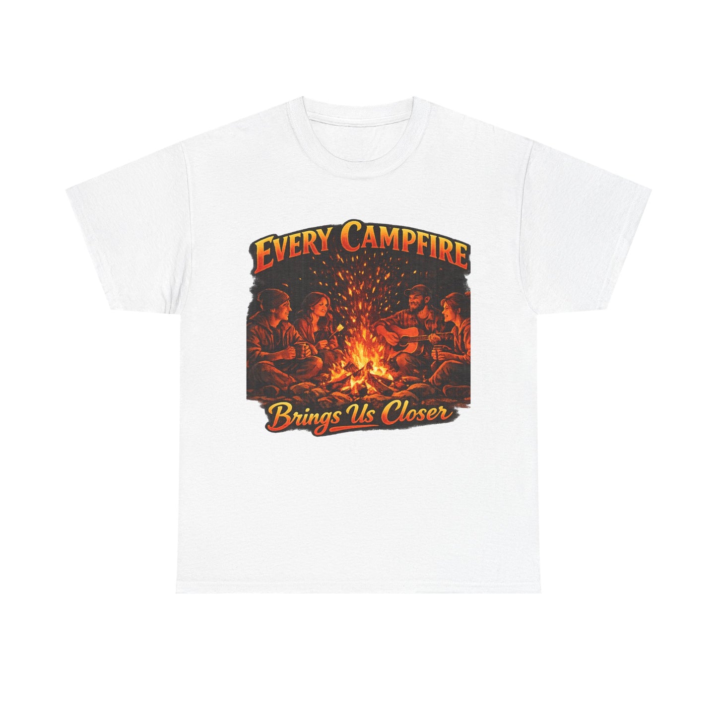 Campfire T-Shirt — "Every Campfire Brings Us Closer" Retro Outdoor Tee