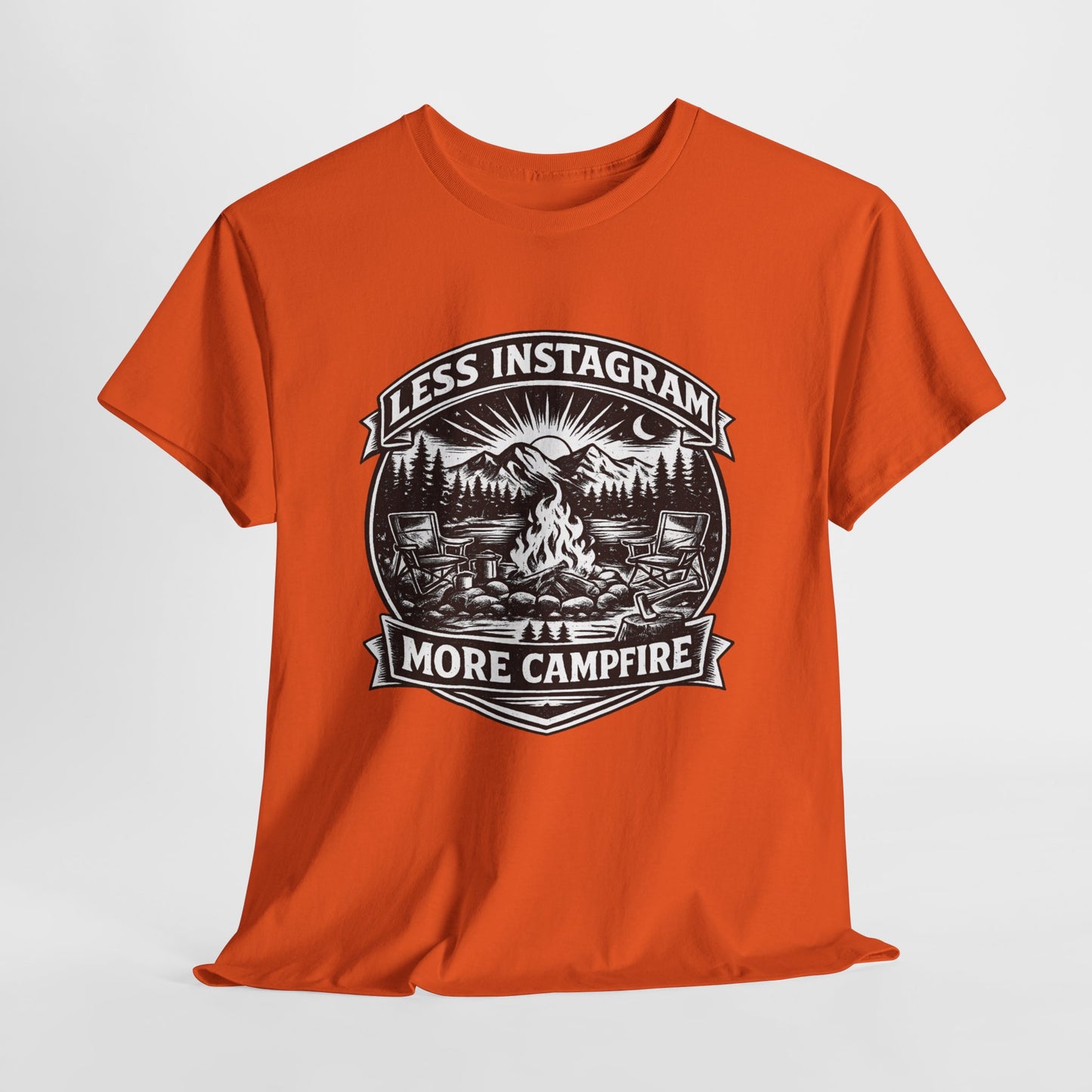 T-Shirt - "Less Instagram, More Campfire" Vintage Camping Graphic Tee
