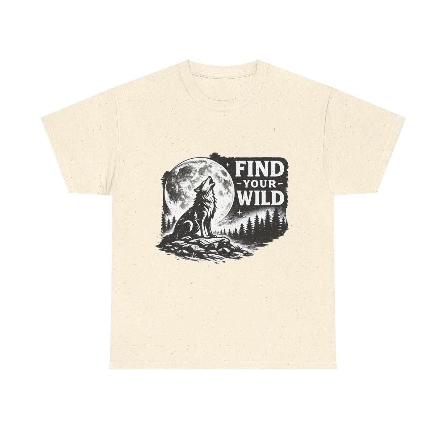 Find Your Wild Wolf T‑Shirt — Moonlit Nature Graphic Tee for Outdoor Lovers