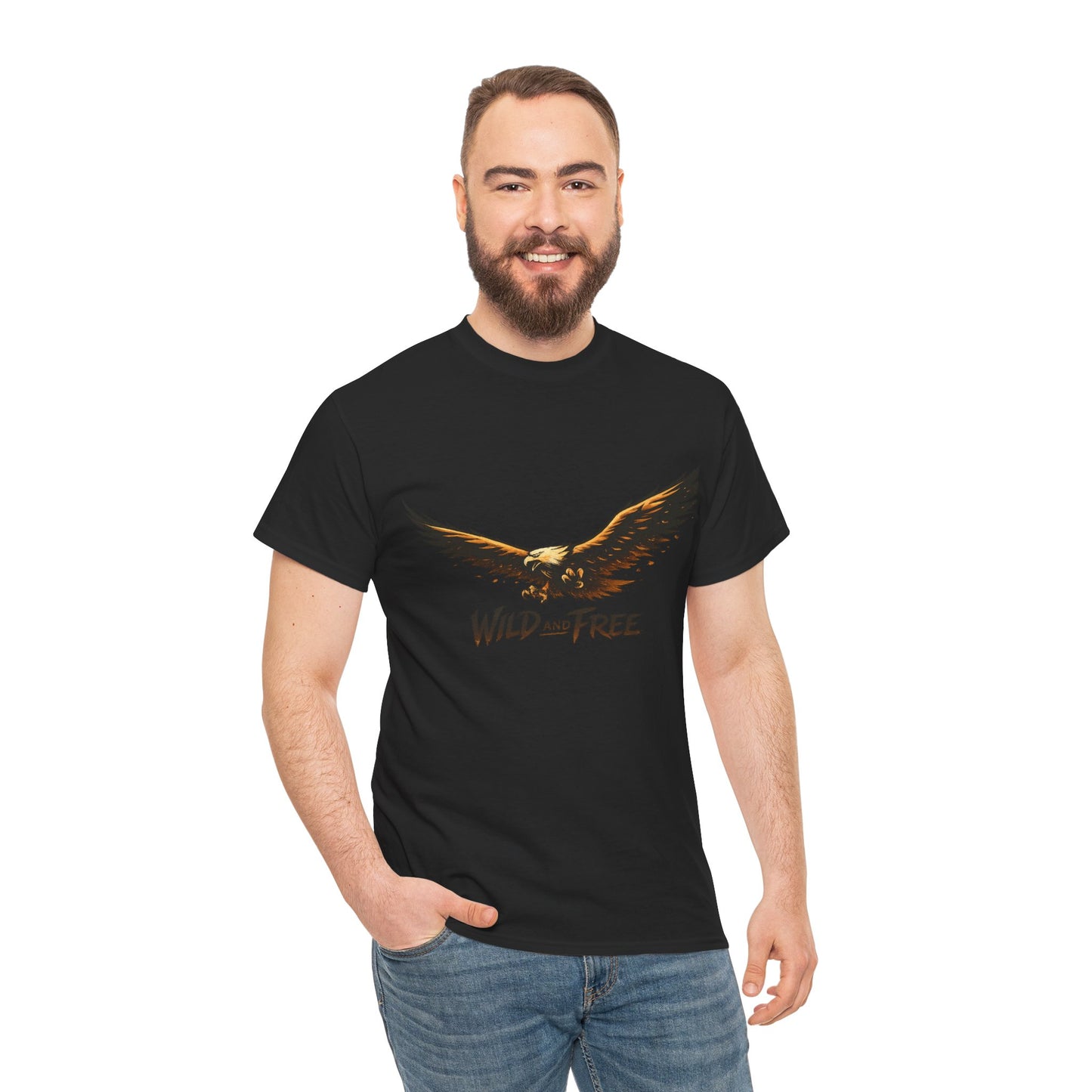 Wild and Free Eagle Shirt for Men Women – Vintage Eagle Graphic Tee Freedom Nature Outdoor T-Shirt
