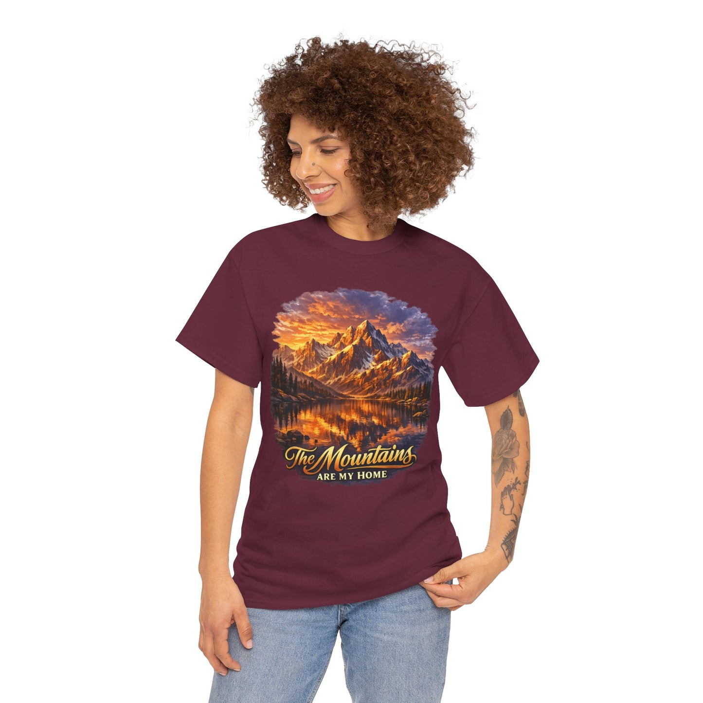 Mountain Landscape T-Shirt — "The Mountains Are My Home" Adventure Tee