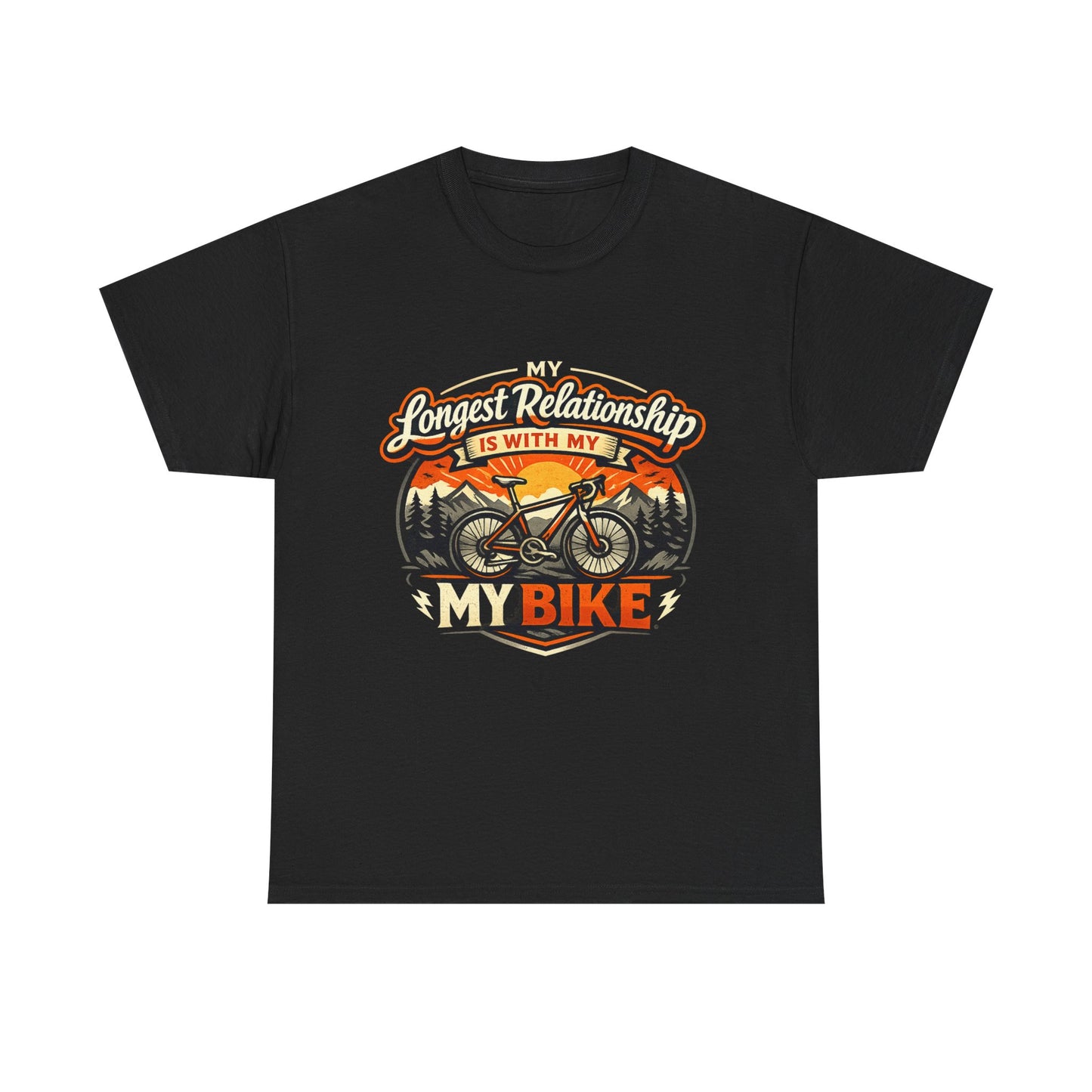 My Longest Relationship Is With My Bike — Funny Cycling T-Shirt | Gift for Cyclists