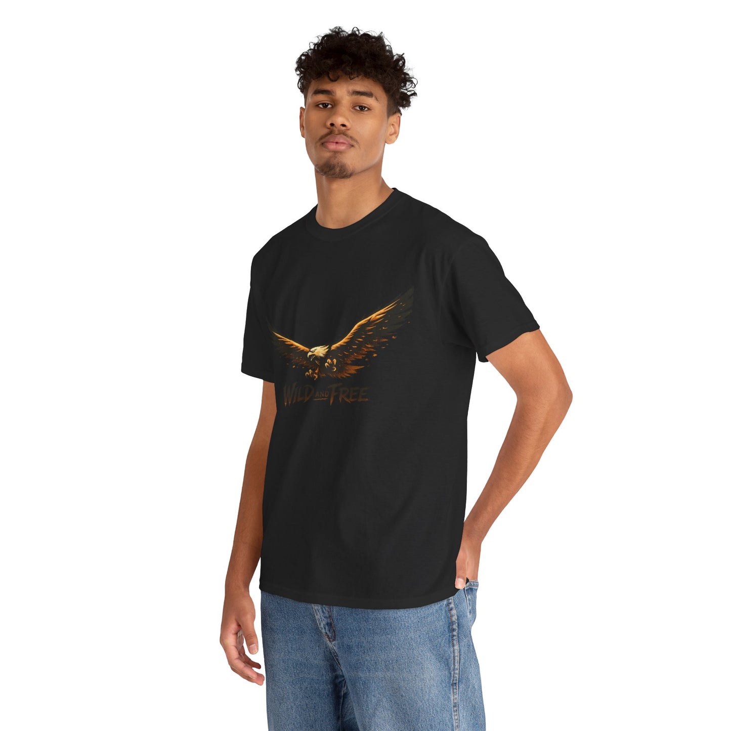 Wild and Free Eagle Shirt for Men Women – Vintage Eagle Graphic Tee Freedom Nature Outdoor T-Shirt