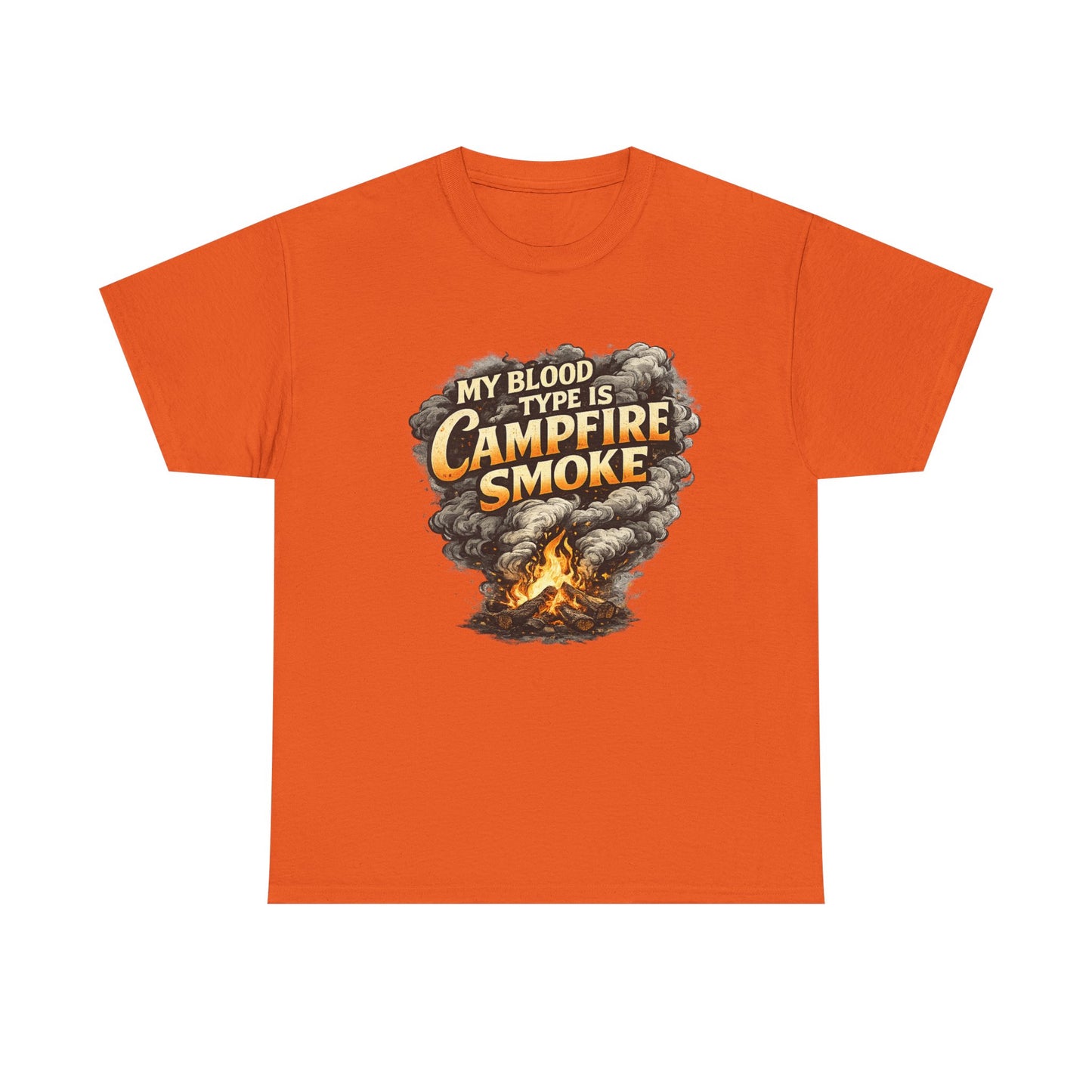 Campfire Smoke T-Shirt — "My Blood Type Is Campfire Smoke" Graphic Tee