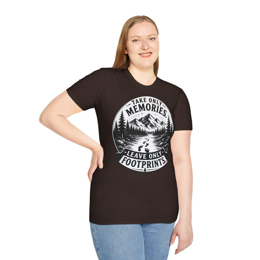 T-Shirt — Take Only Memories, Leave Only Footprints Mountain Hiking Tee
