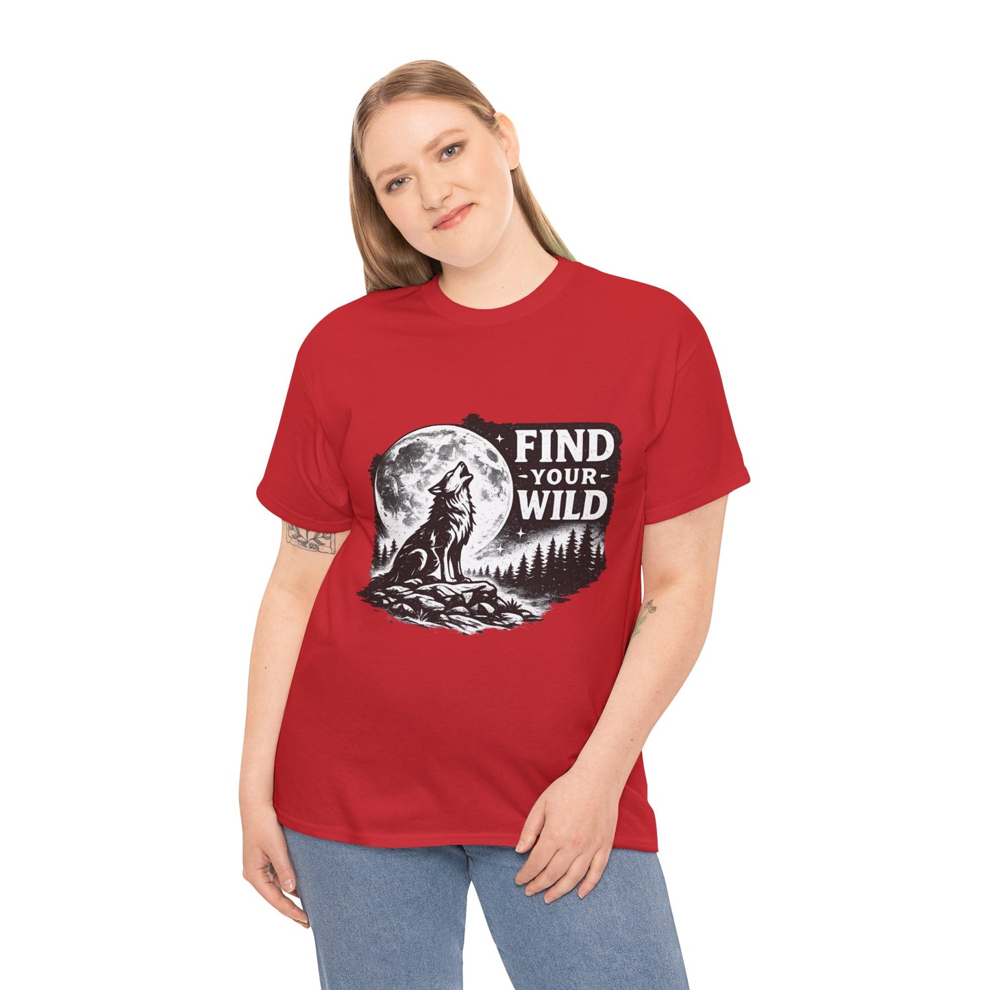 Find Your Wild Wolf T‑Shirt — Moonlit Nature Graphic Tee for Outdoor Lovers