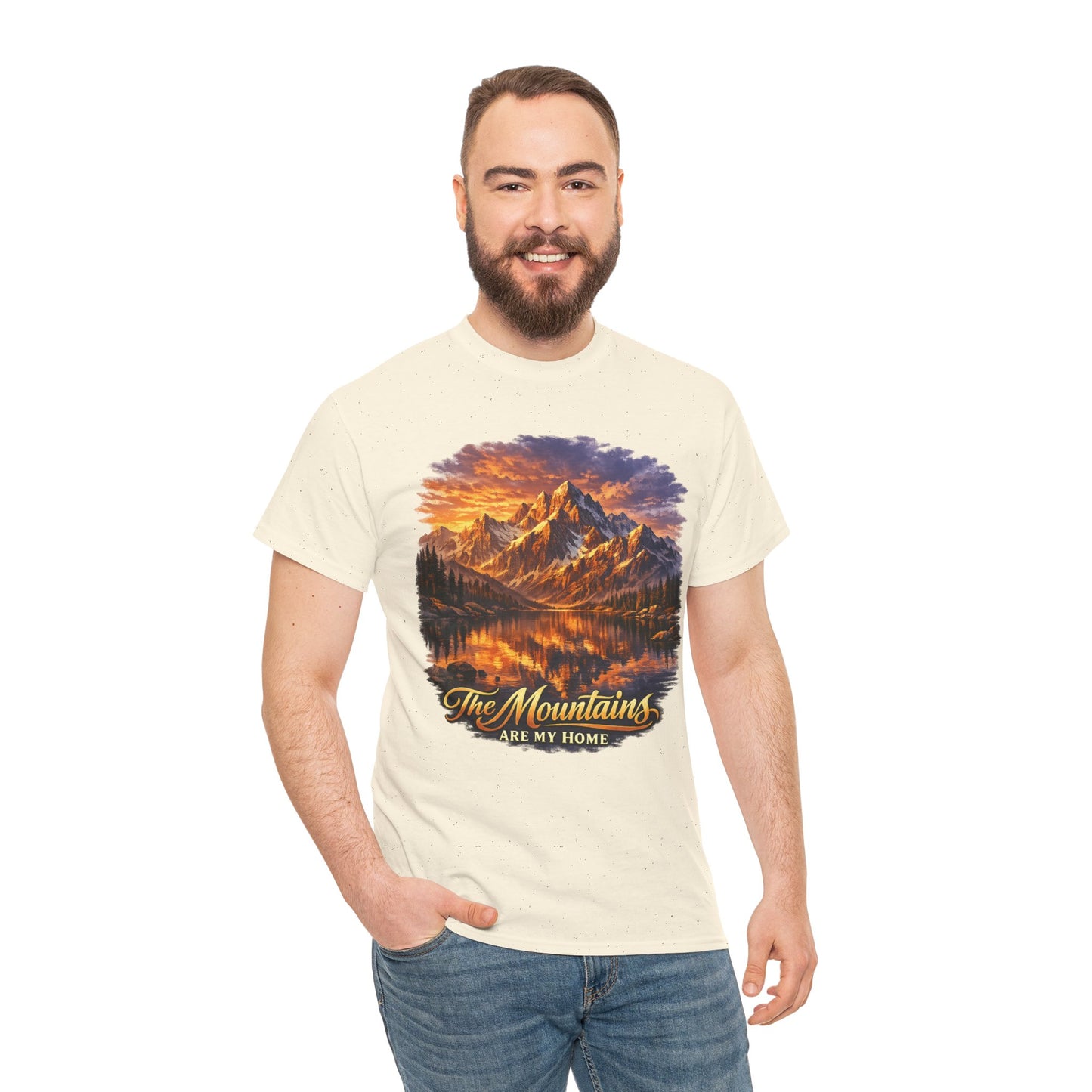 Mountain Landscape T-Shirt — "The Mountains Are My Home" Adventure Tee
