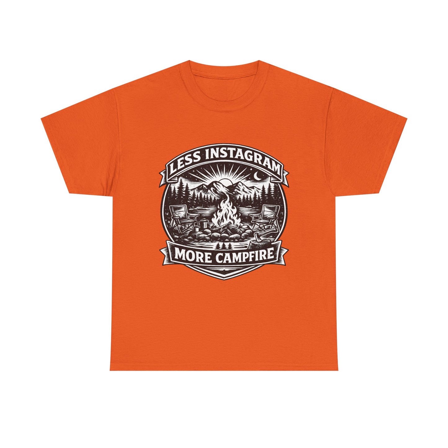 T-Shirt - "Less Instagram, More Campfire" Vintage Camping Graphic Tee