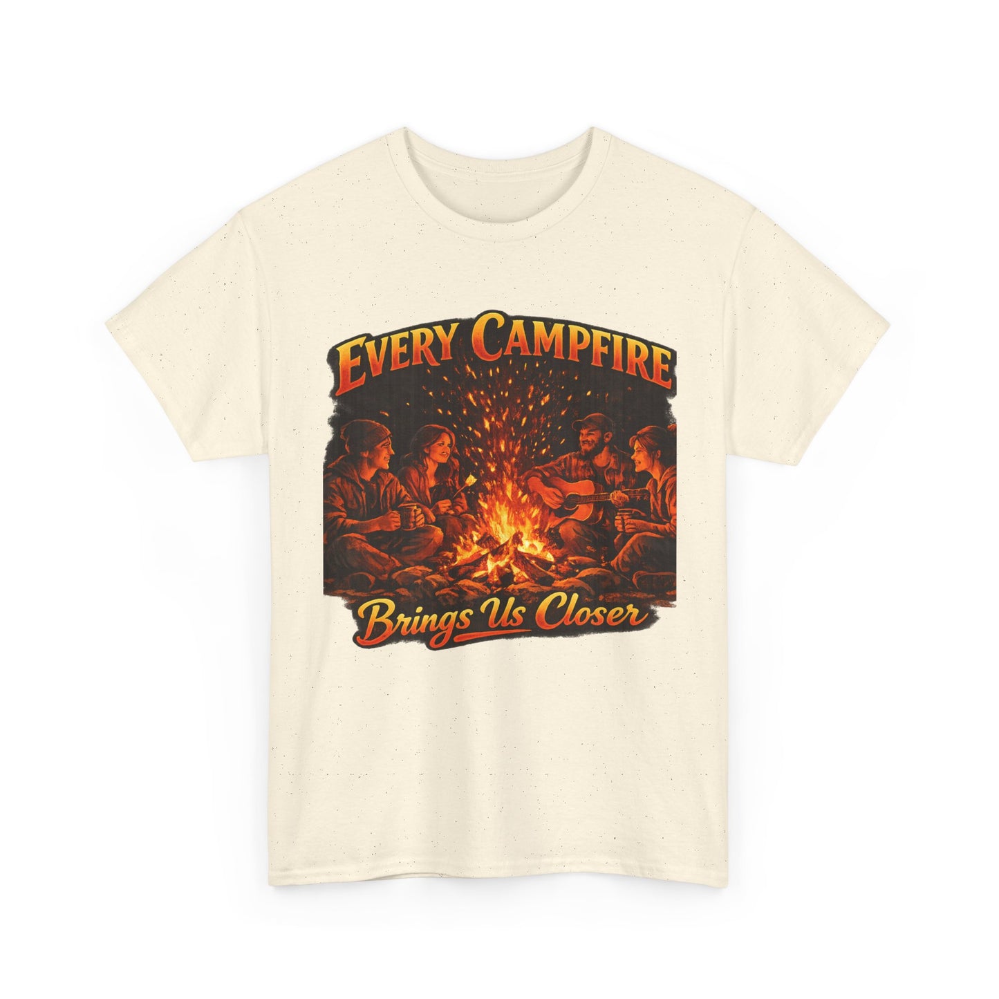 Campfire T-Shirt — "Every Campfire Brings Us Closer" Retro Outdoor Tee