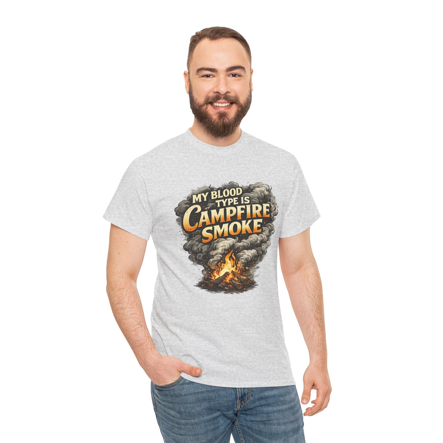 Campfire Smoke T-Shirt — "My Blood Type Is Campfire Smoke" Graphic Tee