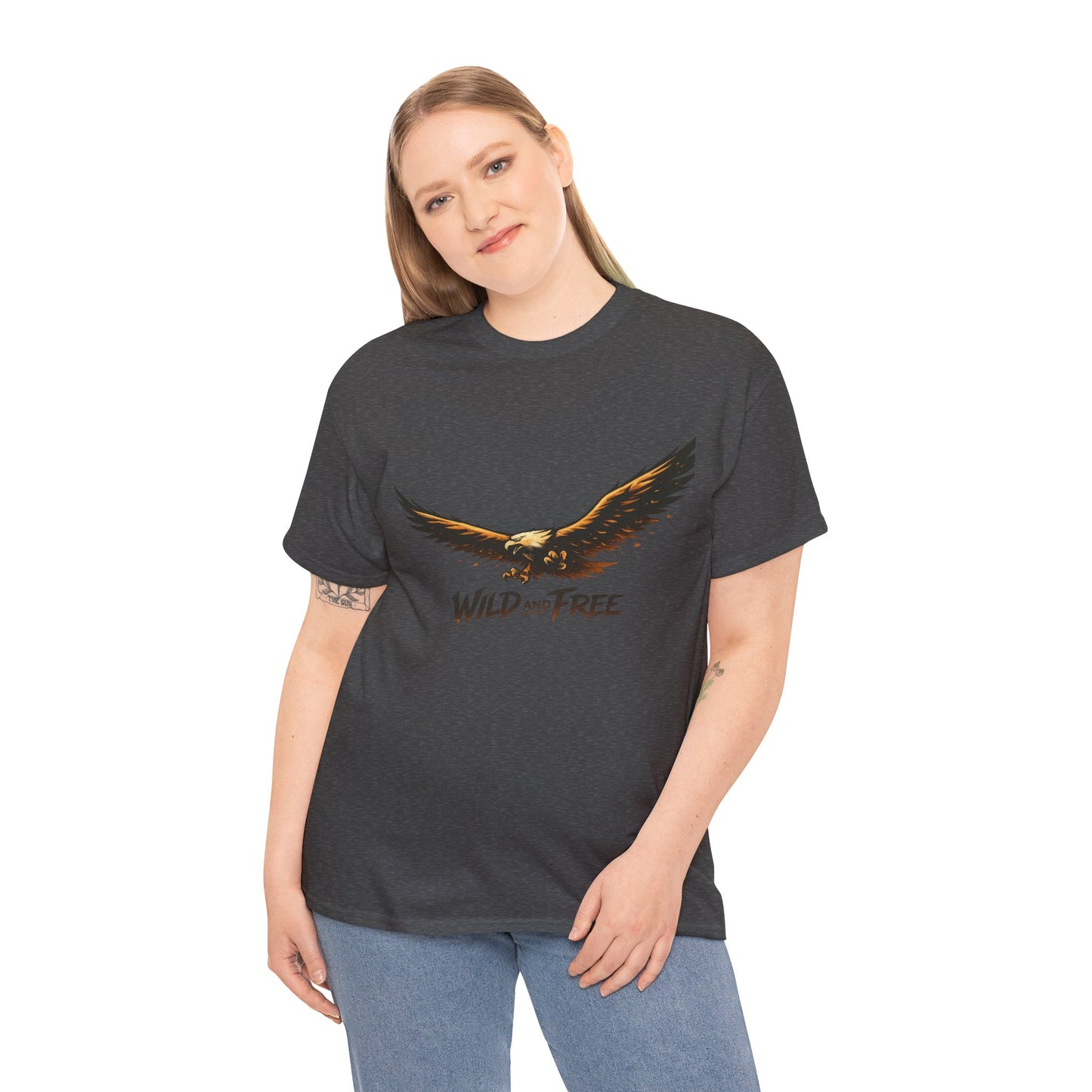 Wild and Free Eagle Shirt for Men Women – Vintage Eagle Graphic Tee Freedom Nature Outdoor T-Shirt