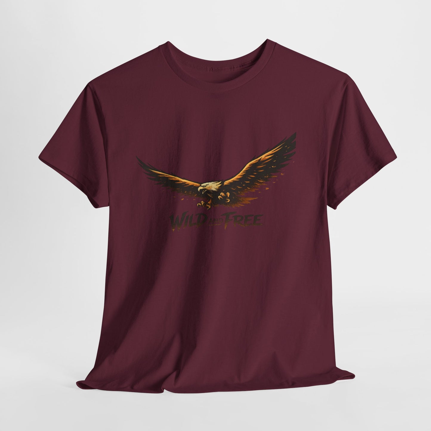 Wild and Free Eagle Shirt for Men Women – Vintage Eagle Graphic Tee Freedom Nature Outdoor T-Shirt