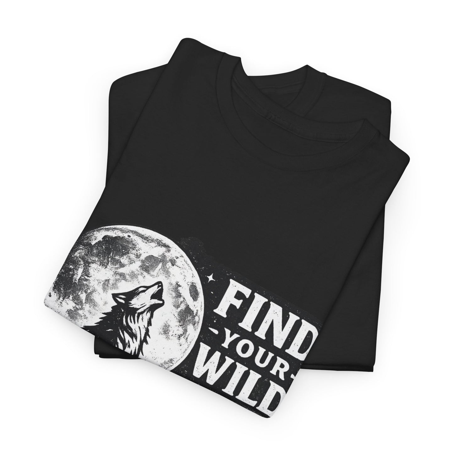 Find Your Wild Wolf T‑Shirt — Moonlit Nature Graphic Tee for Outdoor Lovers