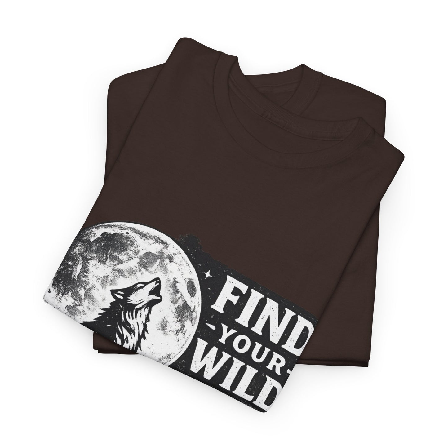 Find Your Wild Wolf T‑Shirt — Moonlit Nature Graphic Tee for Outdoor Lovers