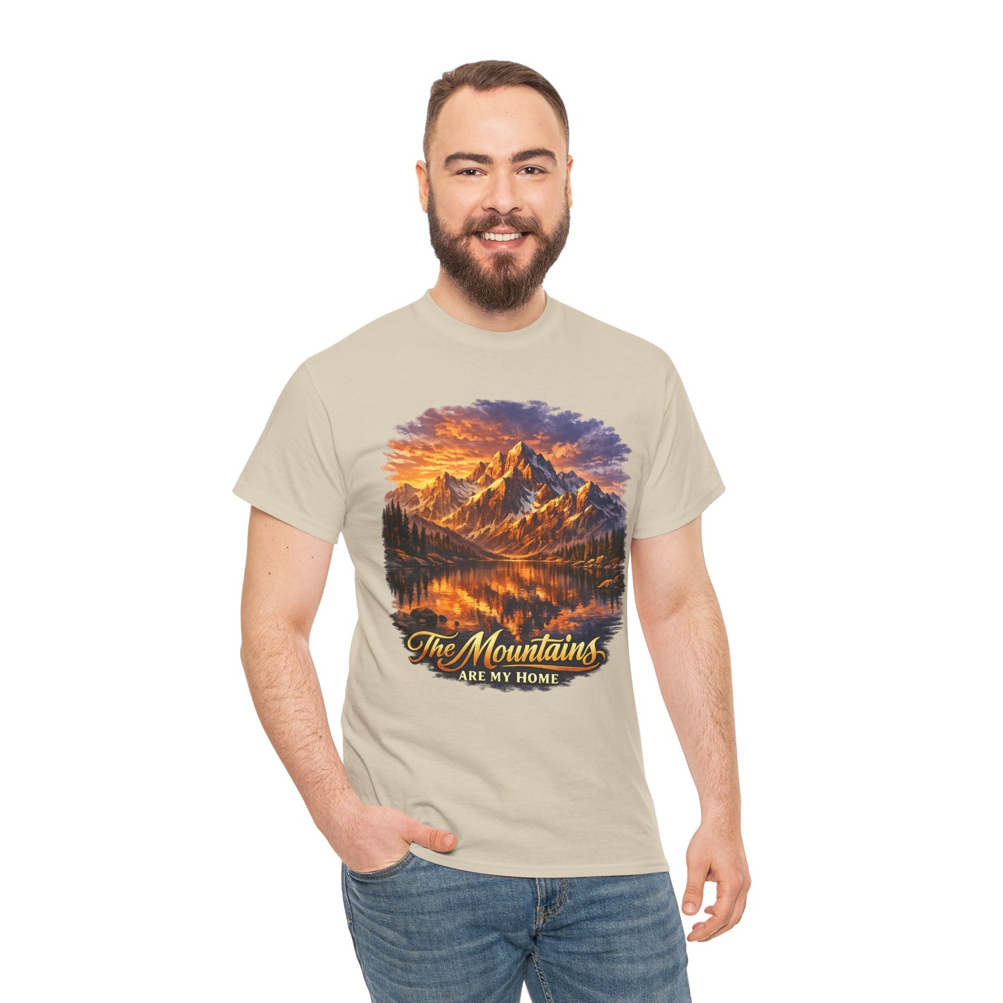 Mountain Landscape T-Shirt — "The Mountains Are My Home" Adventure Tee