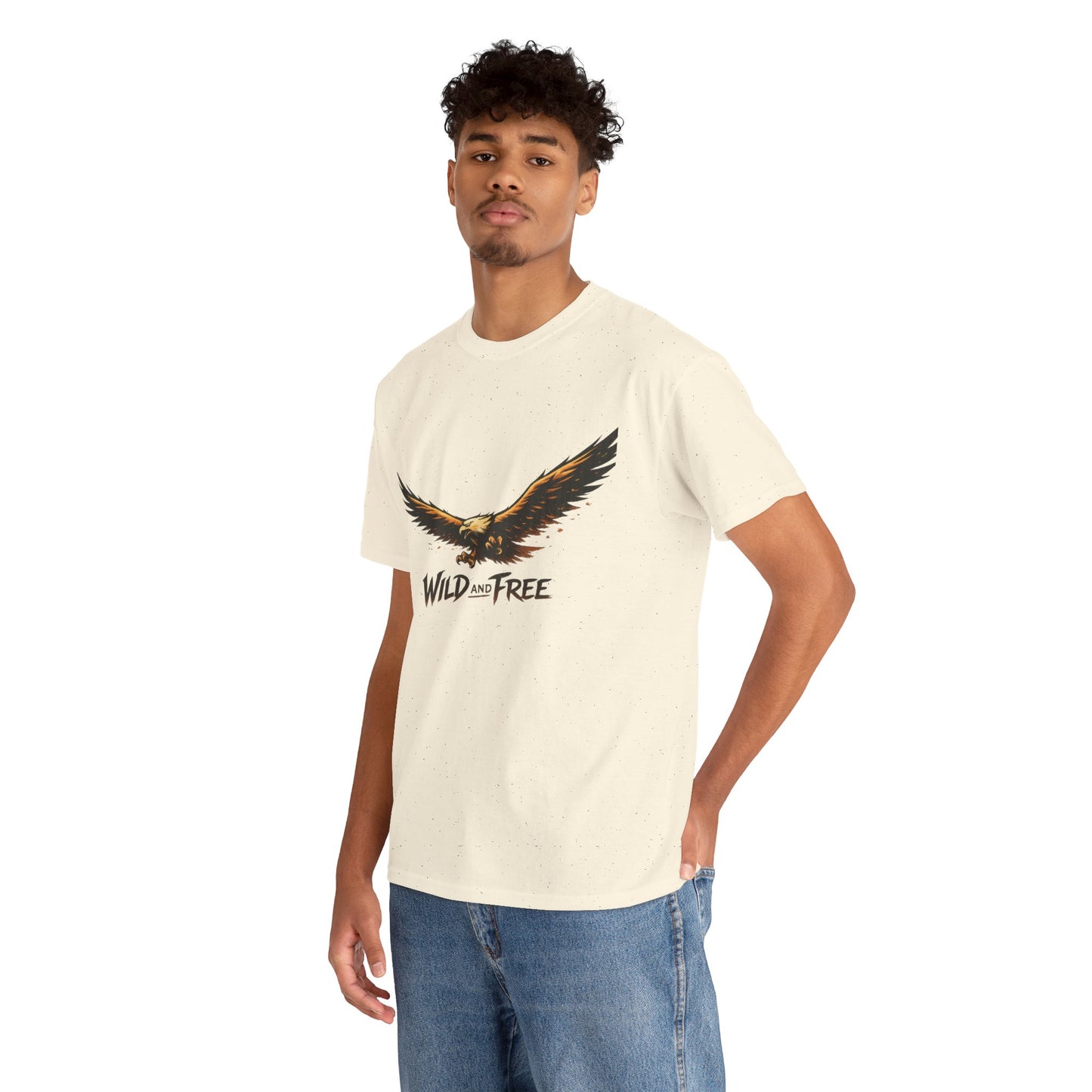 Wild and Free Eagle Shirt for Men Women – Vintage Eagle Graphic Tee Freedom Nature Outdoor T-Shirt