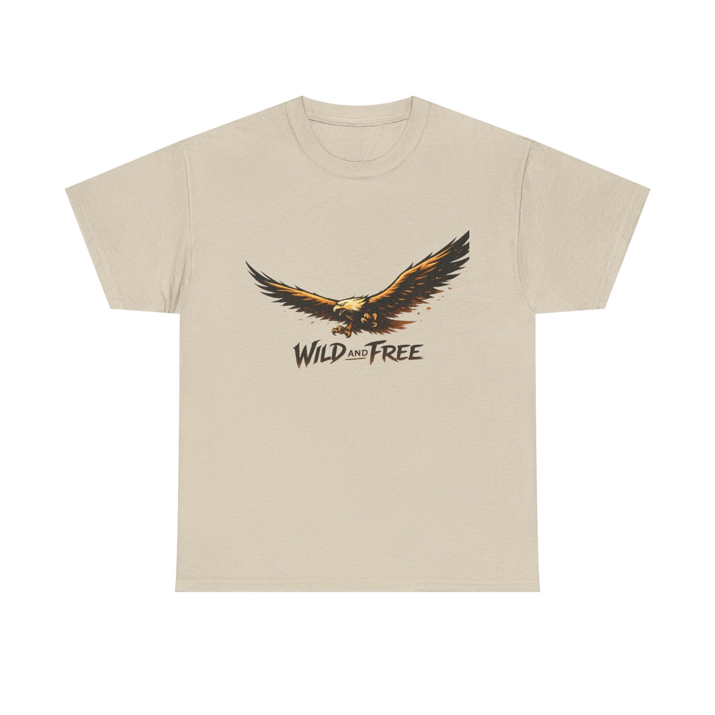 Wild and Free Eagle Shirt for Men Women – Vintage Eagle Graphic Tee Freedom Nature Outdoor T-Shirt