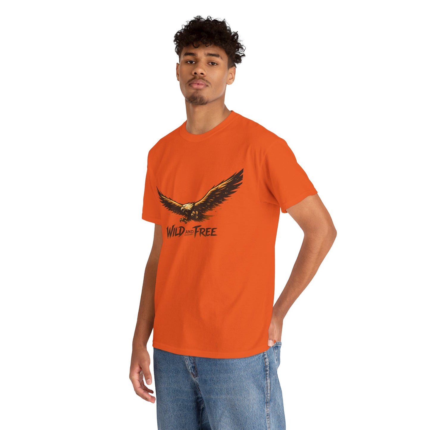 Wild and Free Eagle Shirt for Men Women – Vintage Eagle Graphic Tee Freedom Nature Outdoor T-Shirt
